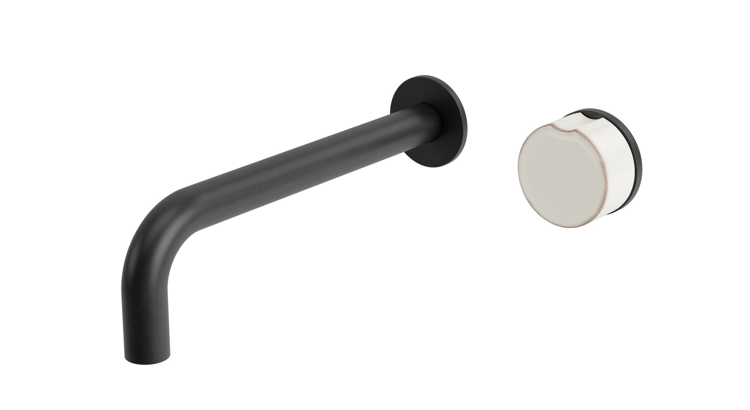 Foundry One Handle Wall Mount 7.5" Lavatory Faucet with Groove Ceramic Knob Handle in Oil Rubbed Bronze