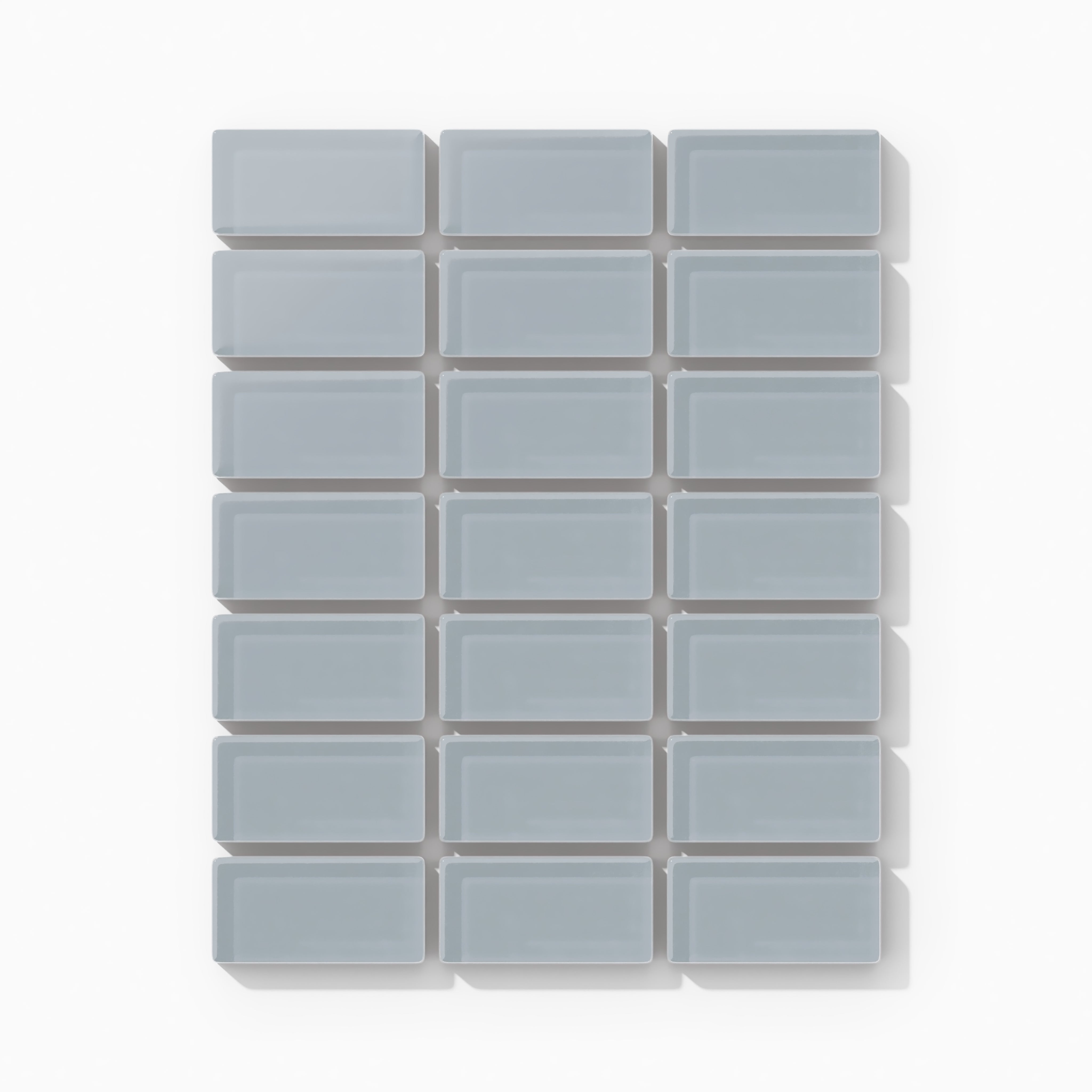 1x2 Straight Set Sheeted Glass Mosaic Tile in Pinyon Jay Matte