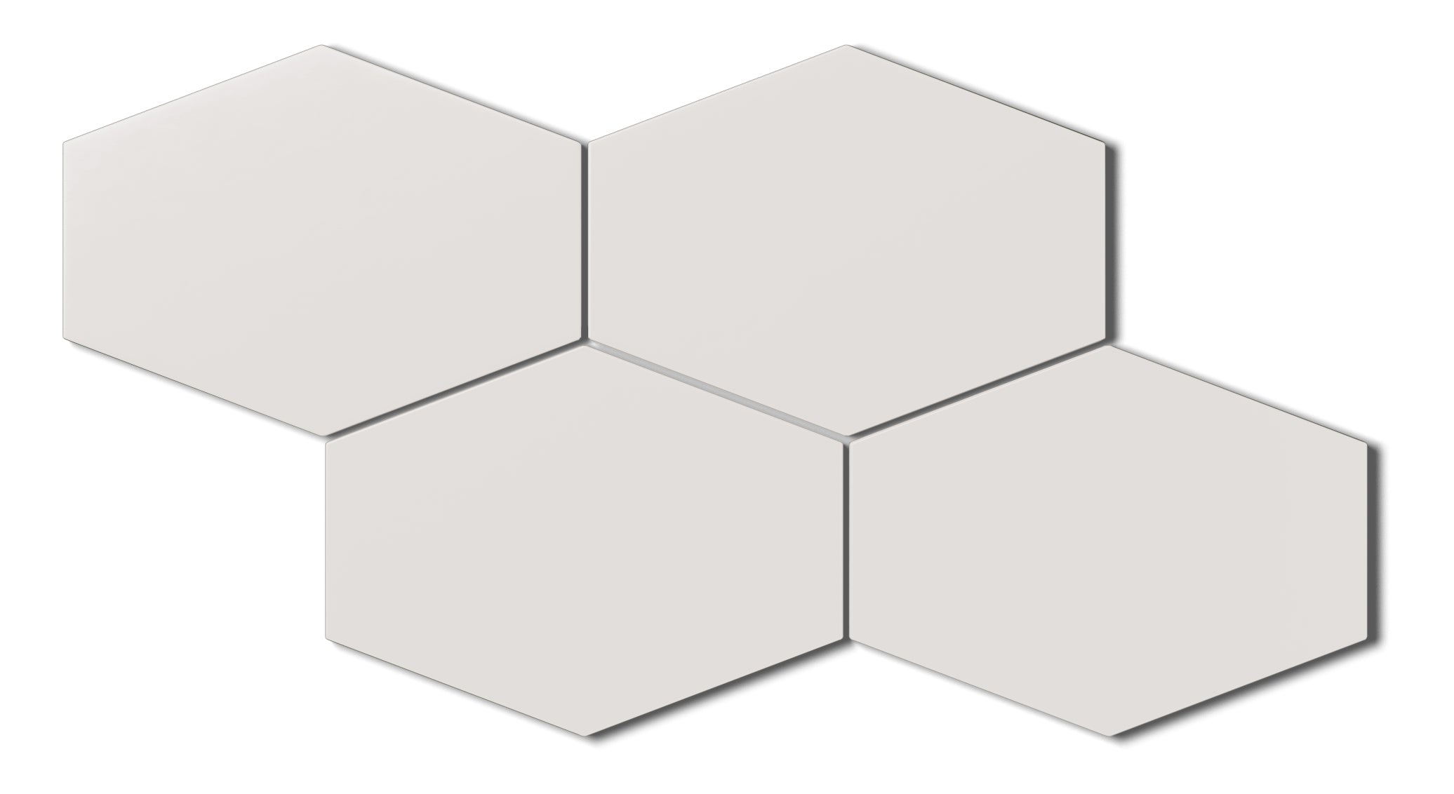 Elongated Hexagon Natural Press Ceramic Tile in Pearl Matte