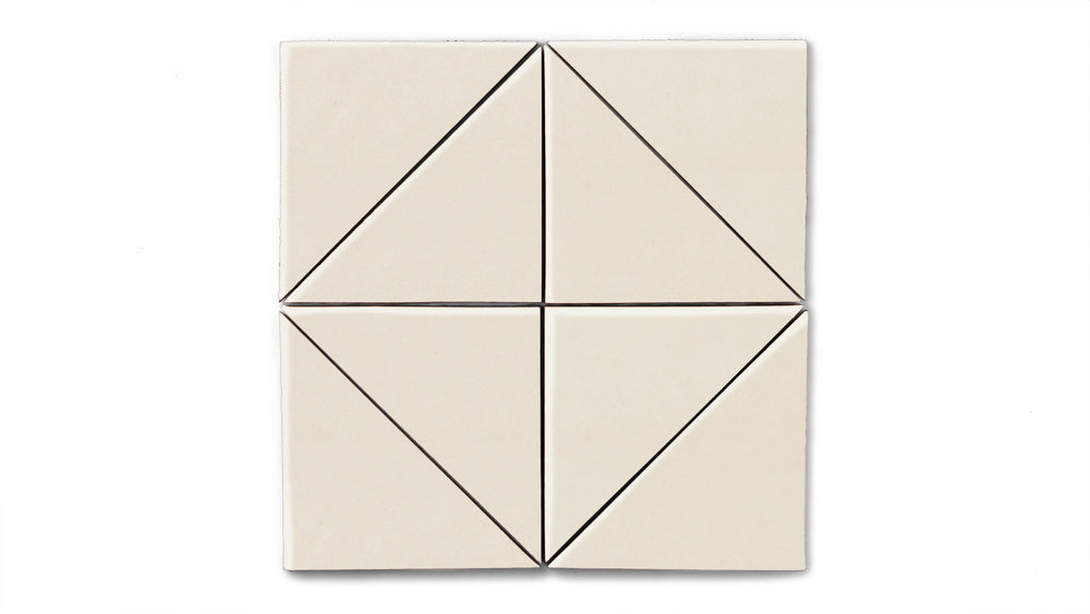 6" Triangle Original Ceramic Tile in Ivory Matte