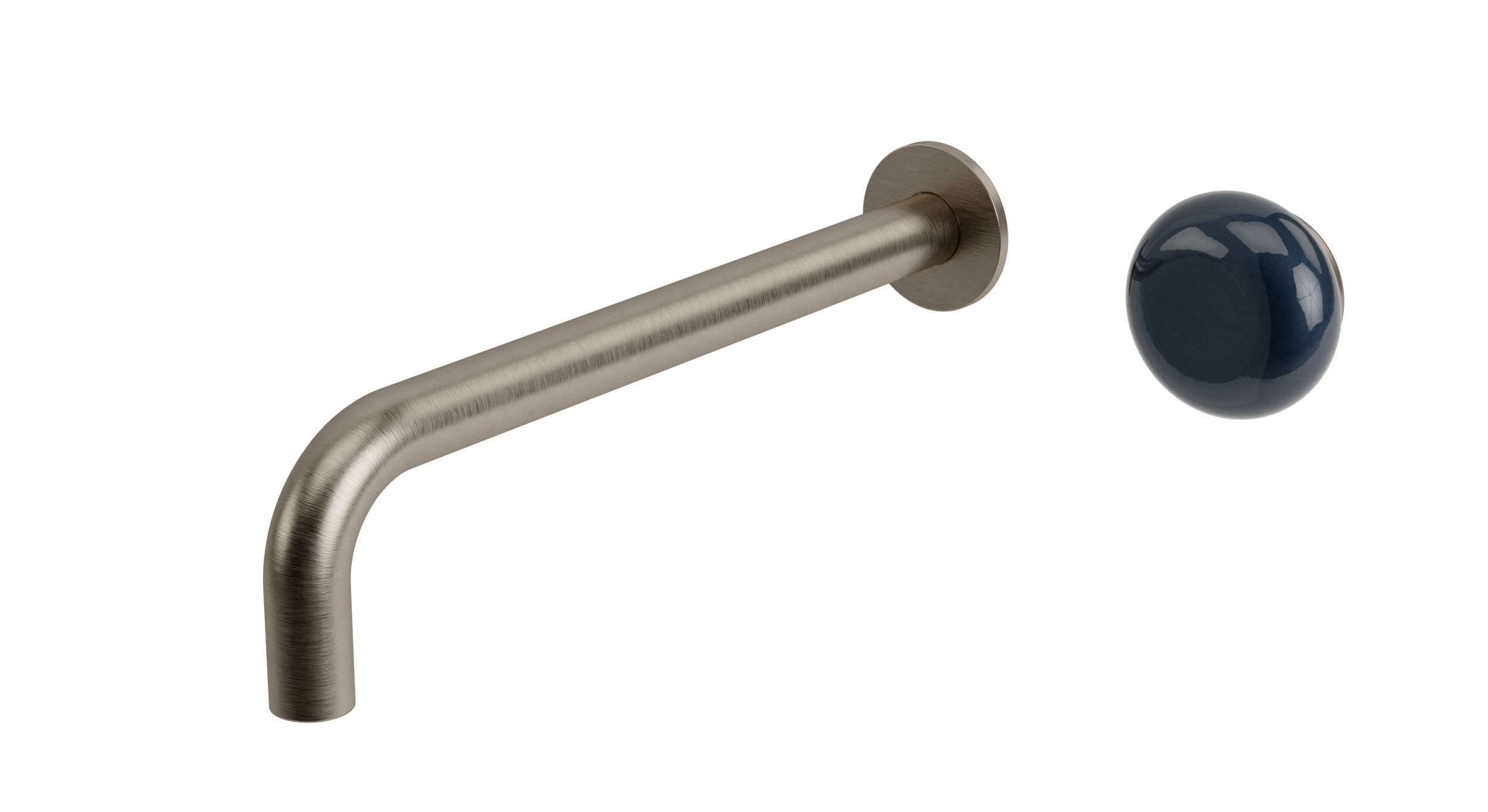 Foundry One Handle Wall Mount 10" Lavatory Faucet with Pebble Ceramic Knob Handle in Antique Nickel