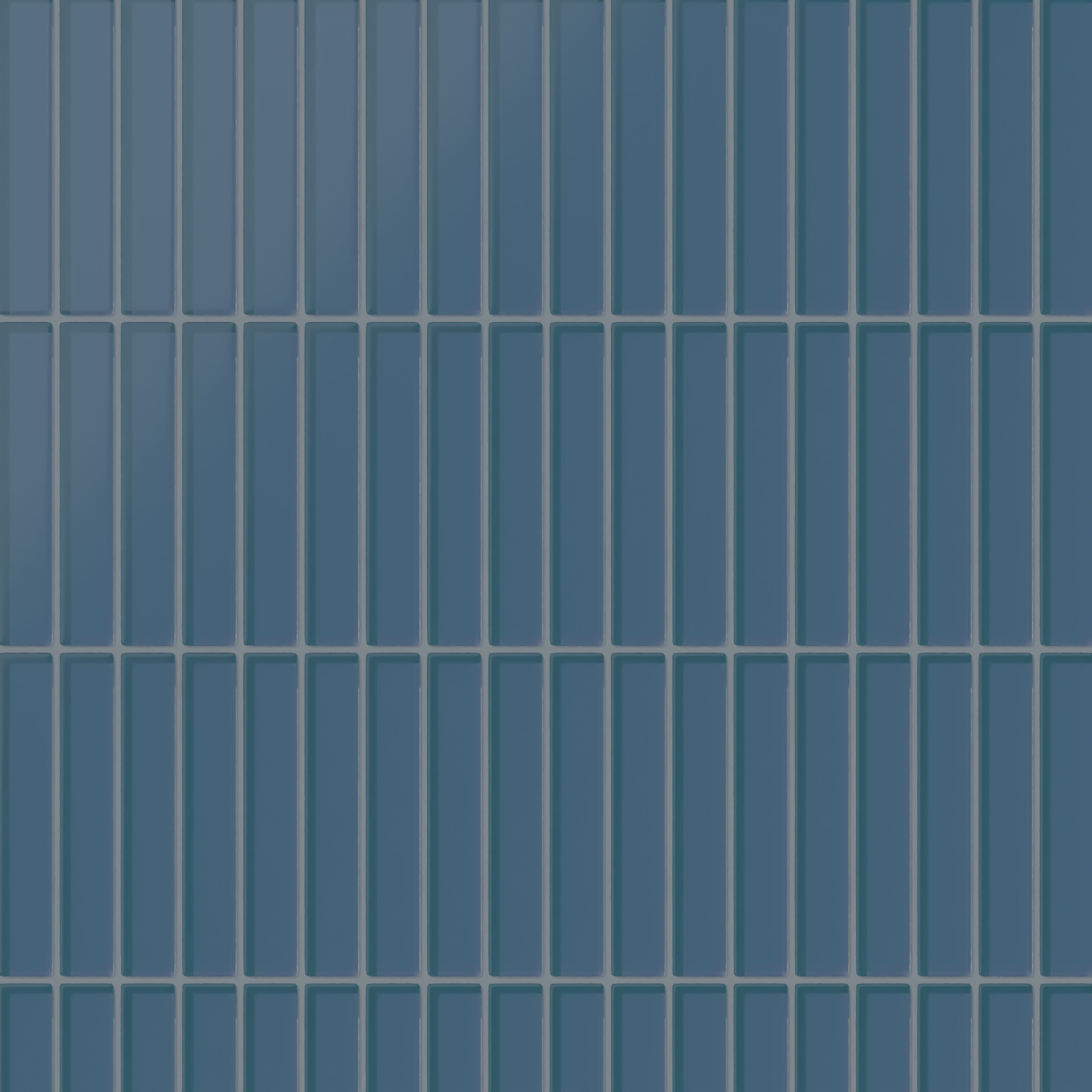 1x6 Straight Set Sheeted Glass Mosaic Tile in Blue Jay Matte