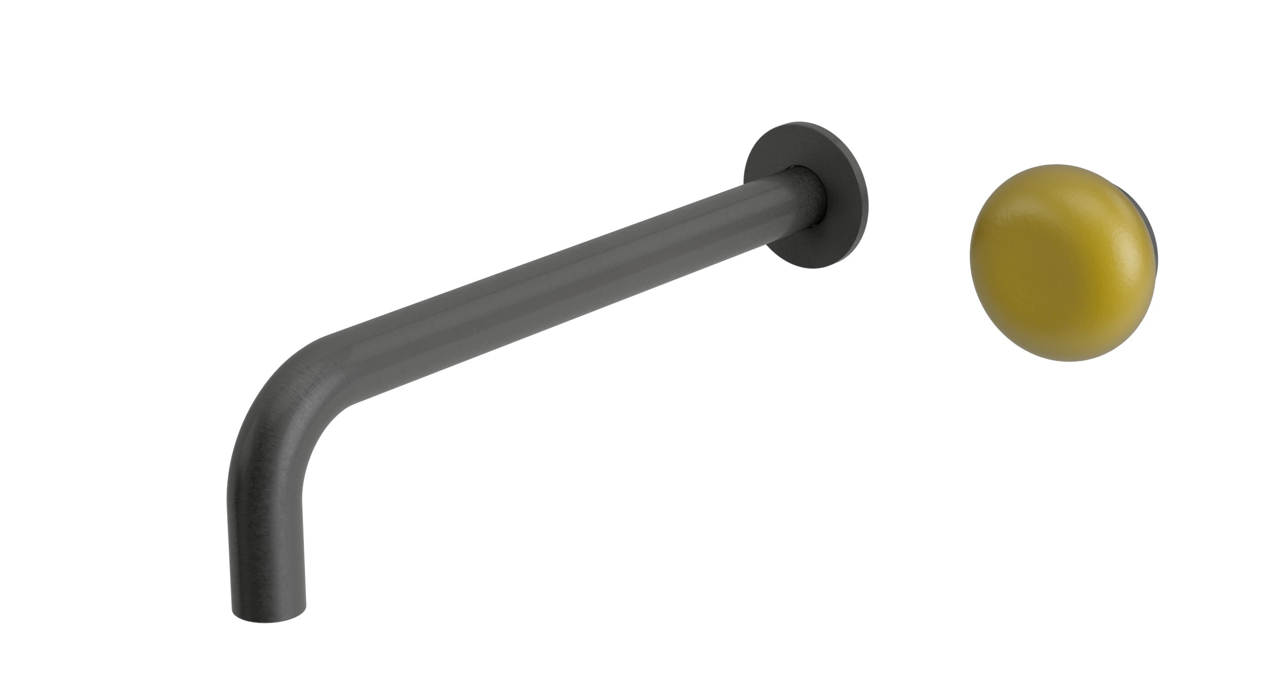 Foundry One Handle Wall Mount 10" Lavatory Faucet with Pebble Ceramic Knob Handle in Blackened Nickel