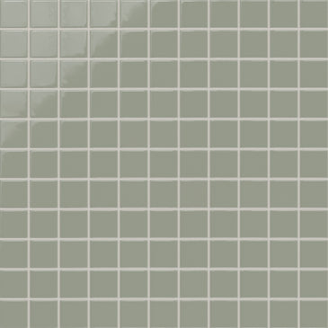 2x2 Straight Set Sheeted Natural Press Ceramic Mosaic Tile in Terre Verte Gloss