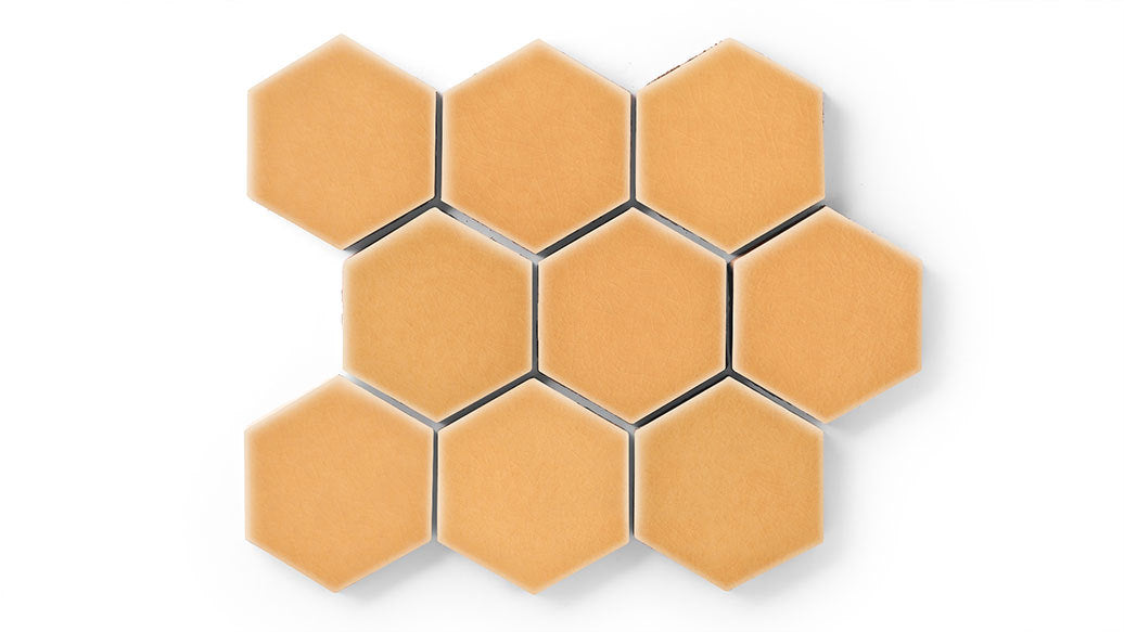 4" Hexagon Original Ceramic Tile in Koi Gloss