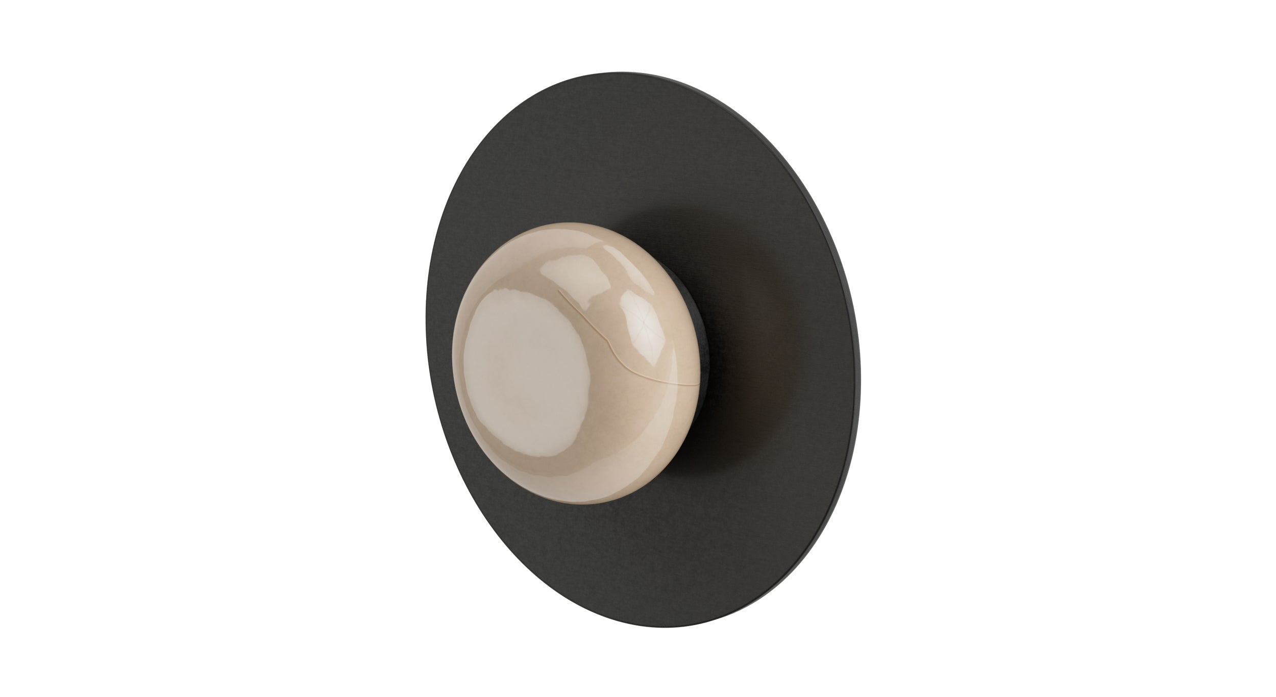 Foundry One Handle Wall Mount Shower Trim with Pebble Ceramic Knob Handle in Blackened Nickel
