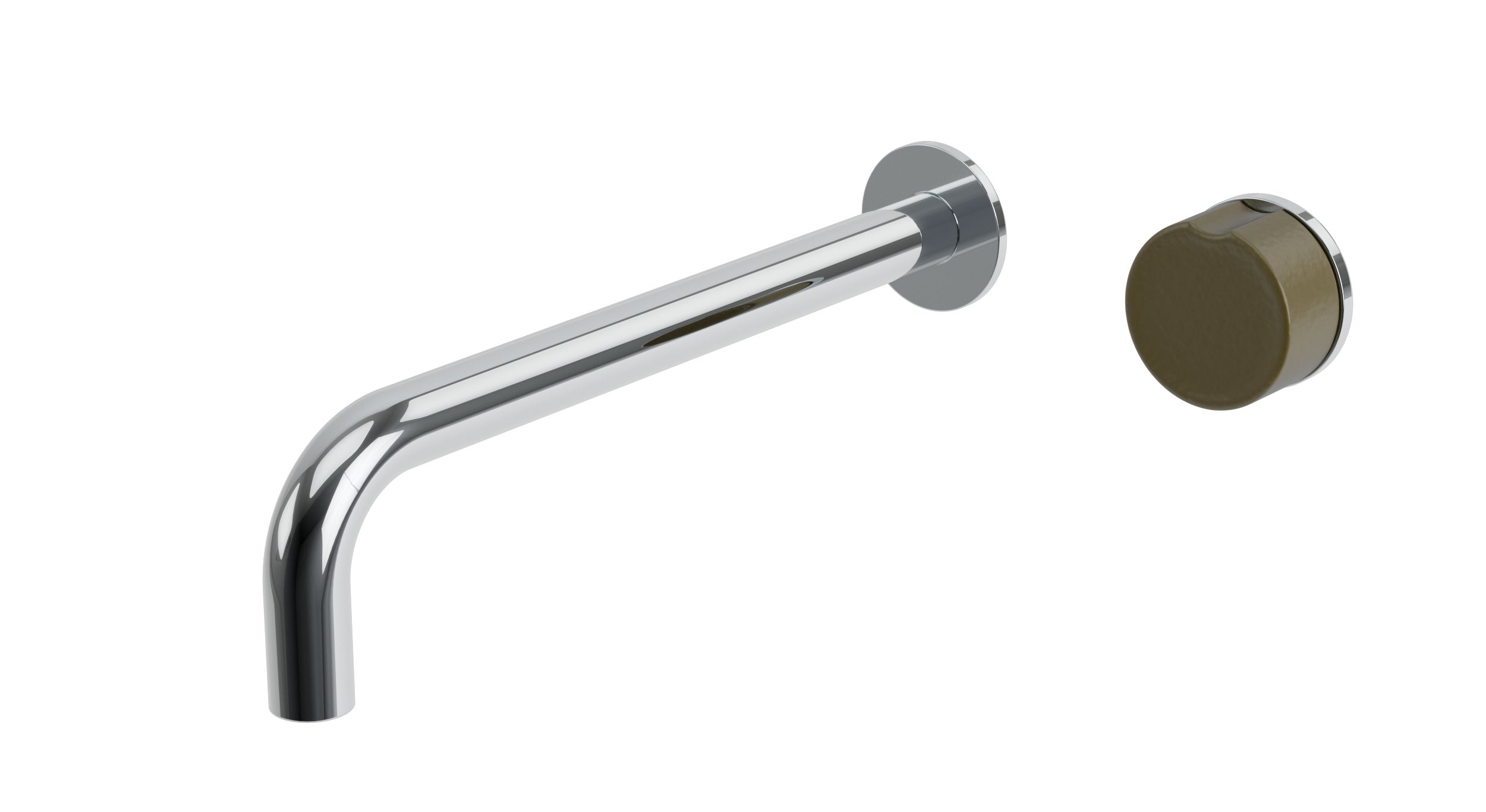 Foundry One Handle Wall Mount 10" Lavatory Faucet with Groove Ceramic Knob Handle in Polished Chrome