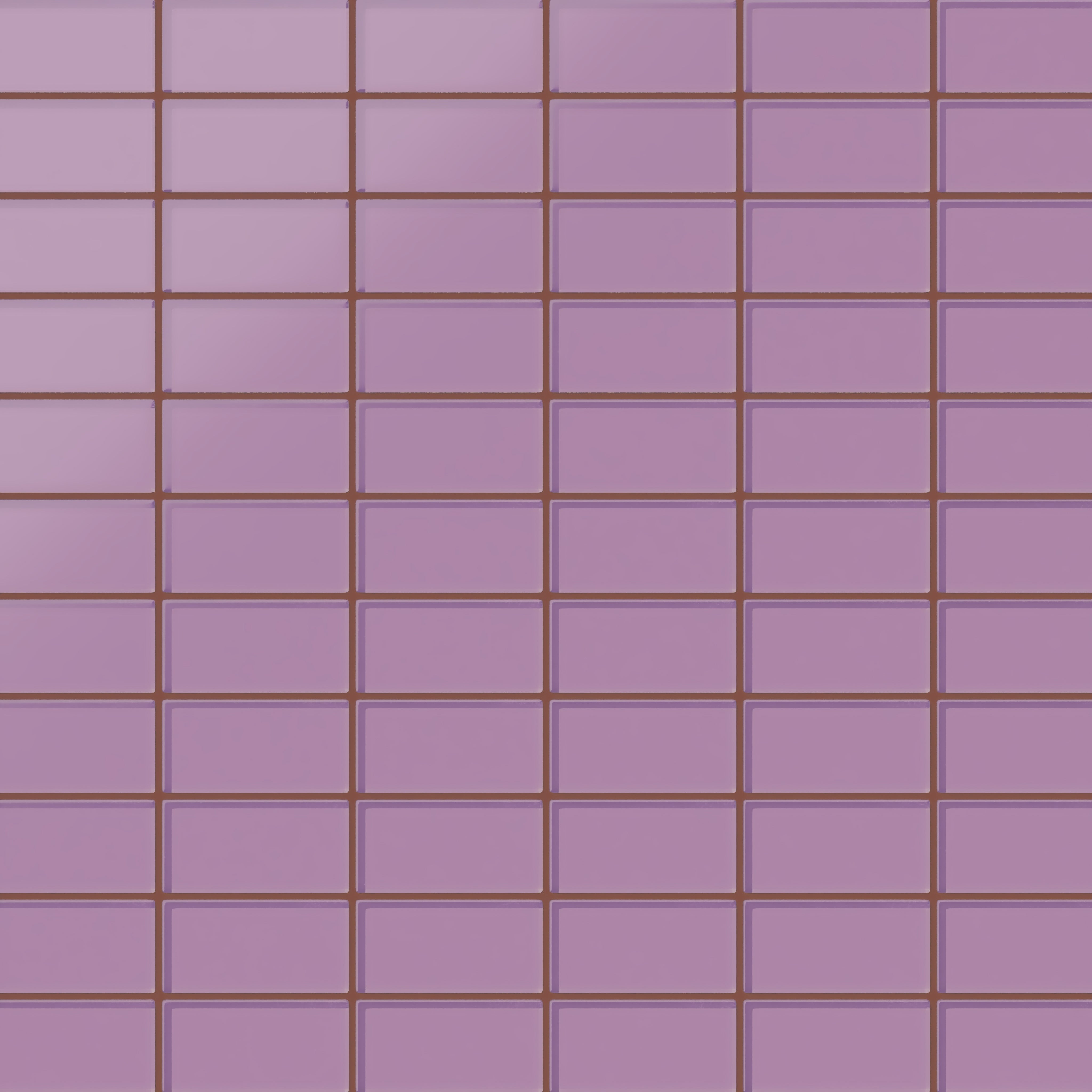 2x4 Straight Set Sheeted Glass Mosaic Tile in Waxbill Matte