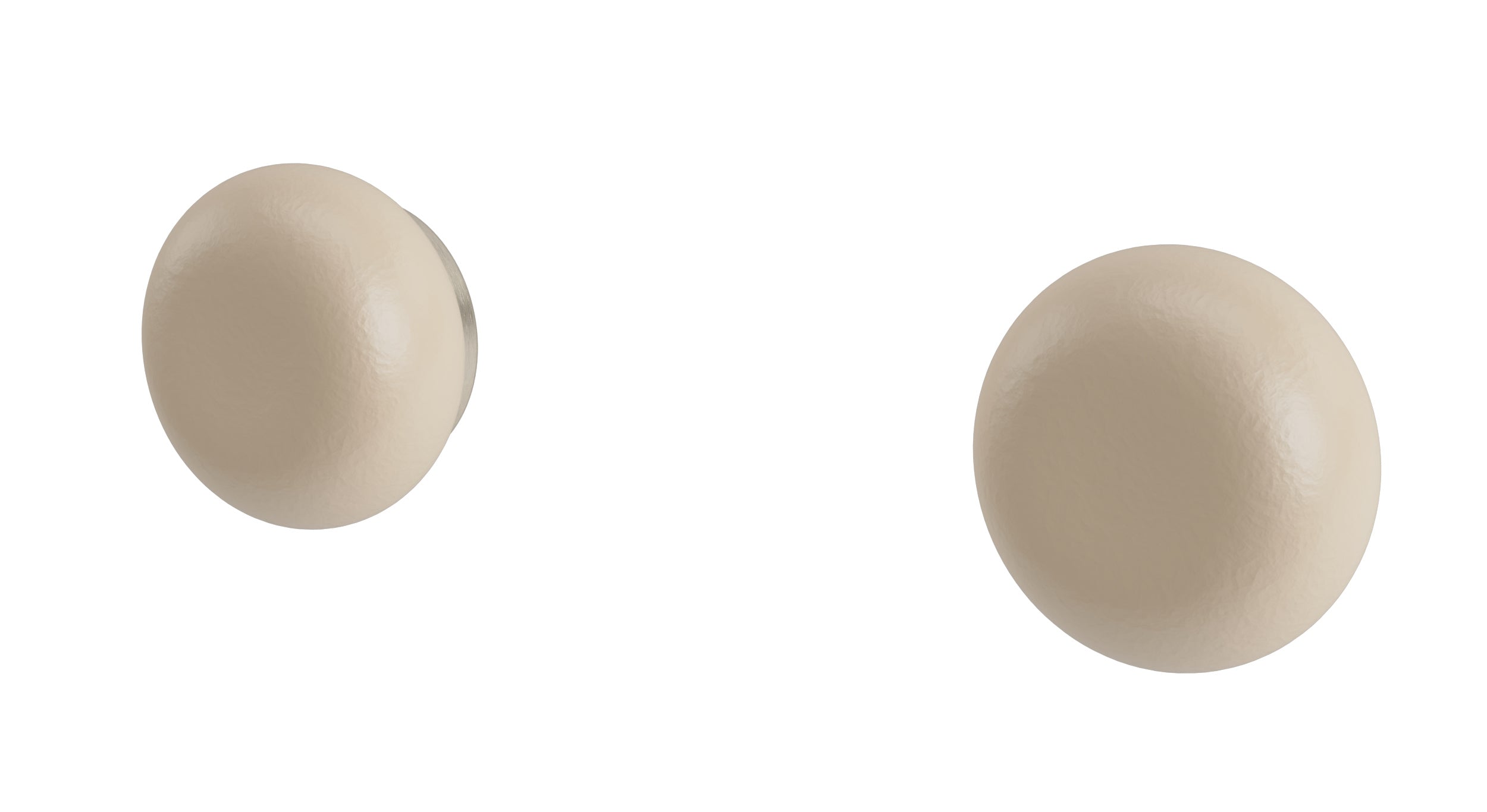 Foundry Two Handle Wall Mount Bath Trim with Pebble Ceramic Knob Handles in Satin Nickel