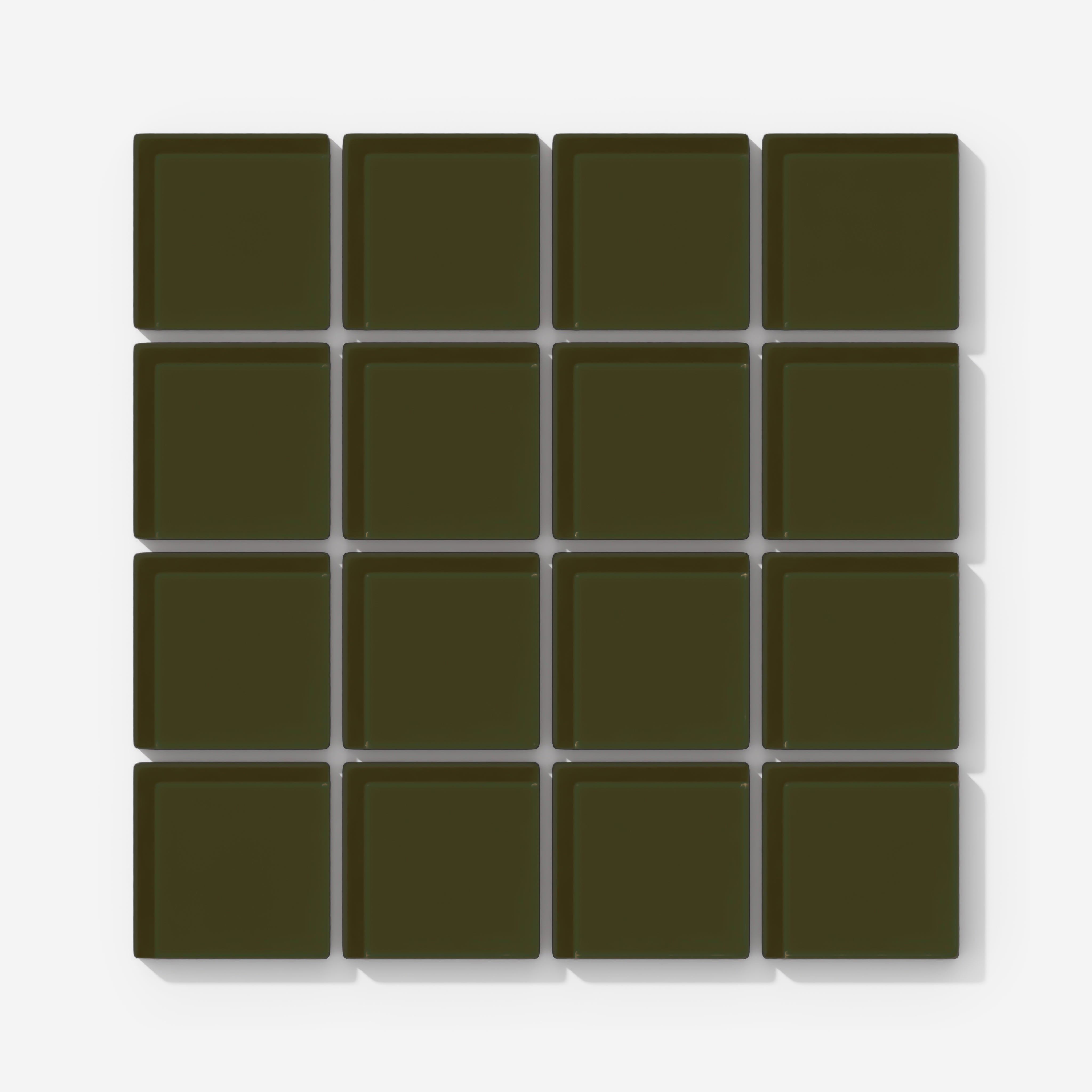 2x2 Straight Set Sheeted Glass Mosaic Tile in Catbird Gloss