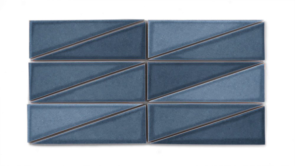 Slate Blue Right Scalene Triangle Gloss Original Ceramic Tile