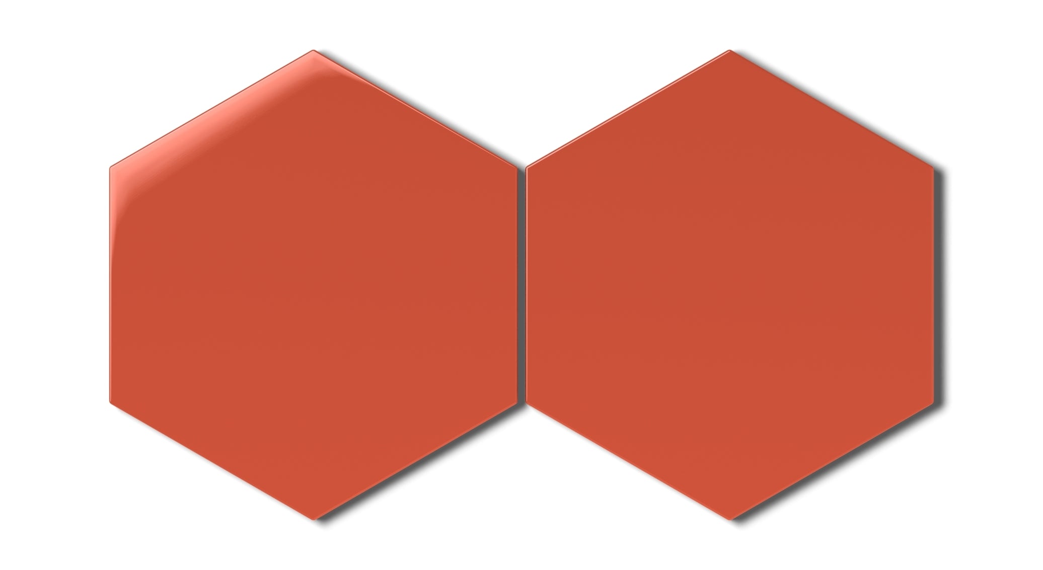 8" Hexagon Natural Press Ceramic Tile in Vermillion Gloss