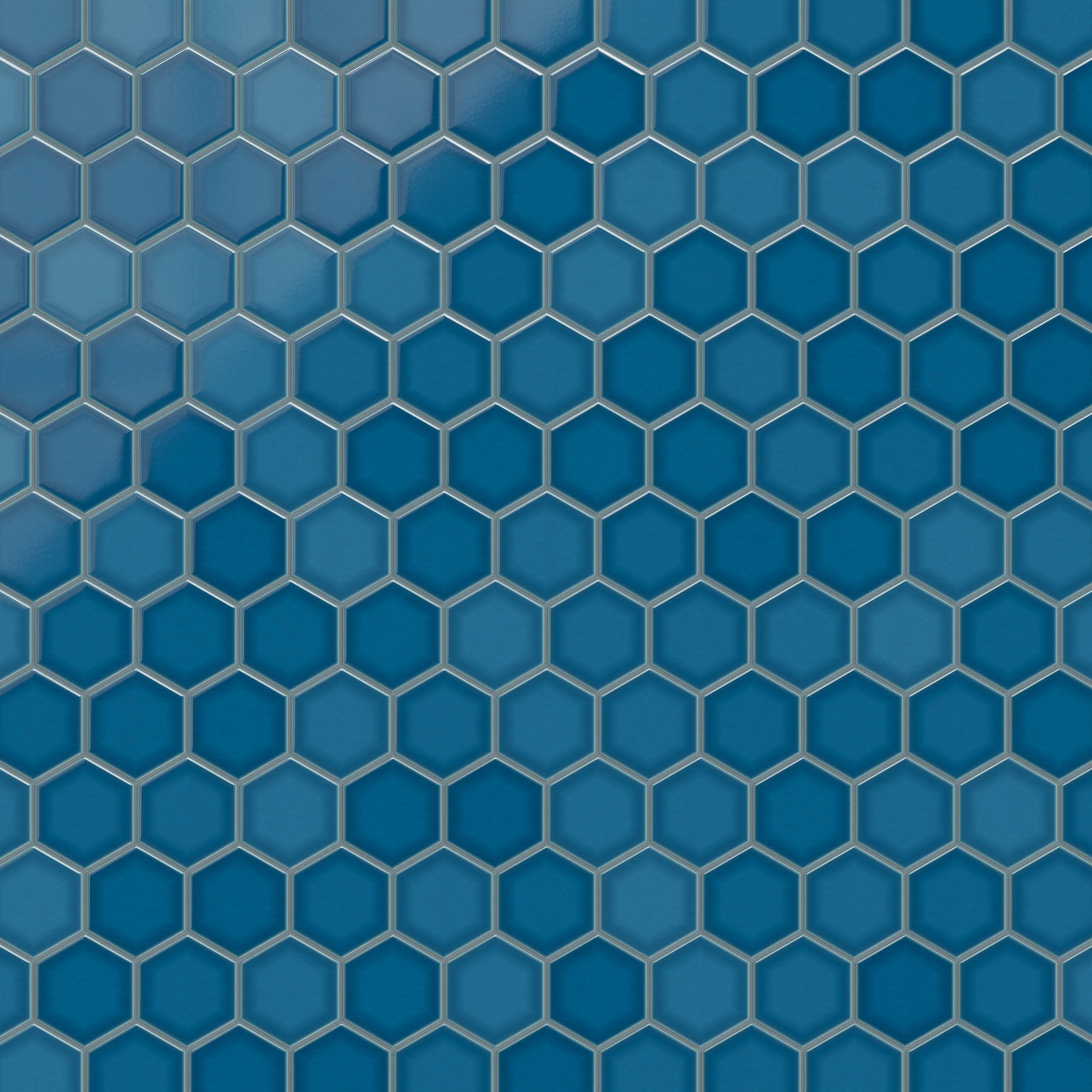 4" Hexagon Original Ceramic Tile in Adriatic Sea Gloss