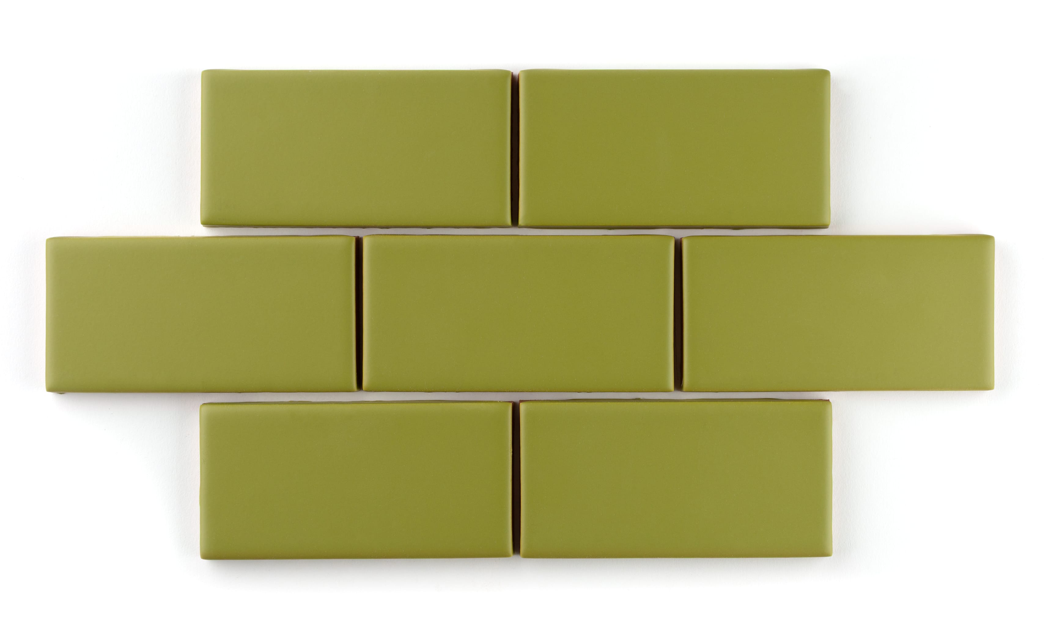 3x3 Straight Set Sheeted Original Ceramic Mosaic Tile in Palm Tree Matte