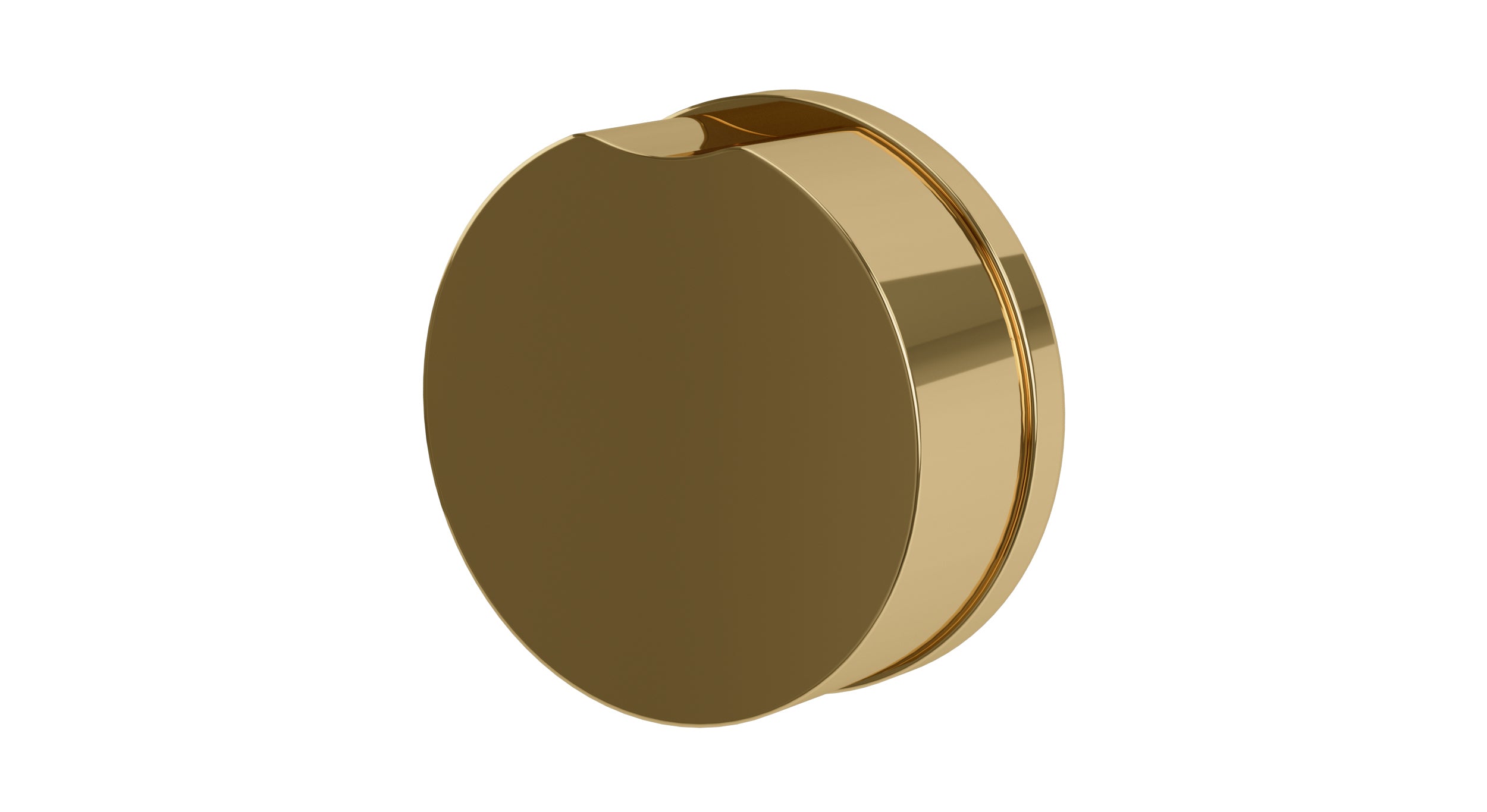 Foundry One Handle Wall Mount Diverter/Volume Control Shower Trim with Barrel Knob Handle in Polished Brass