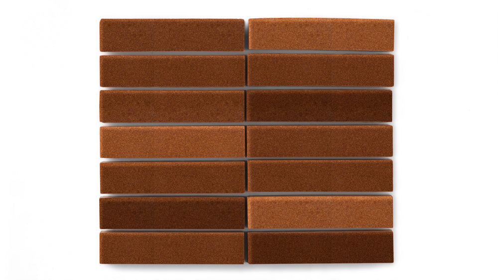 1x4 Straight Set Sheeted Original Ceramic Mosaic Tile in Antique