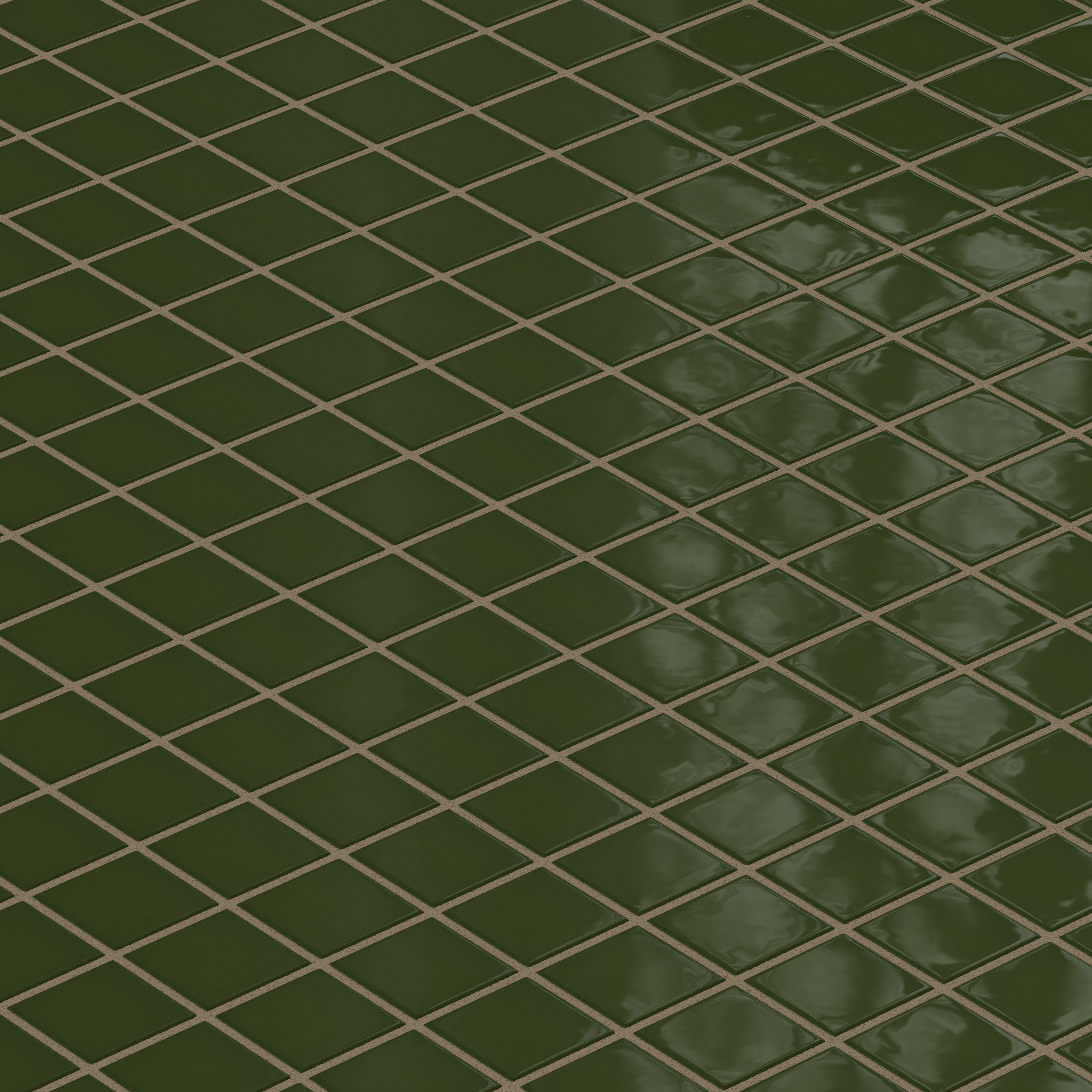 2x2 Straight Set Sheeted Natural Press Ceramic Mosaic Tile in Green Apatite Gloss