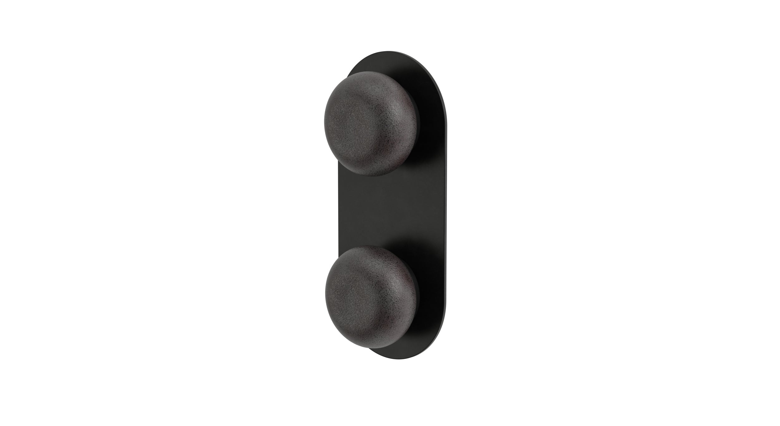 Foundry Two Handle Wall Mount Shower Trim with Pebble Ceramic Knob Handles in Oil Rubbed Bronze