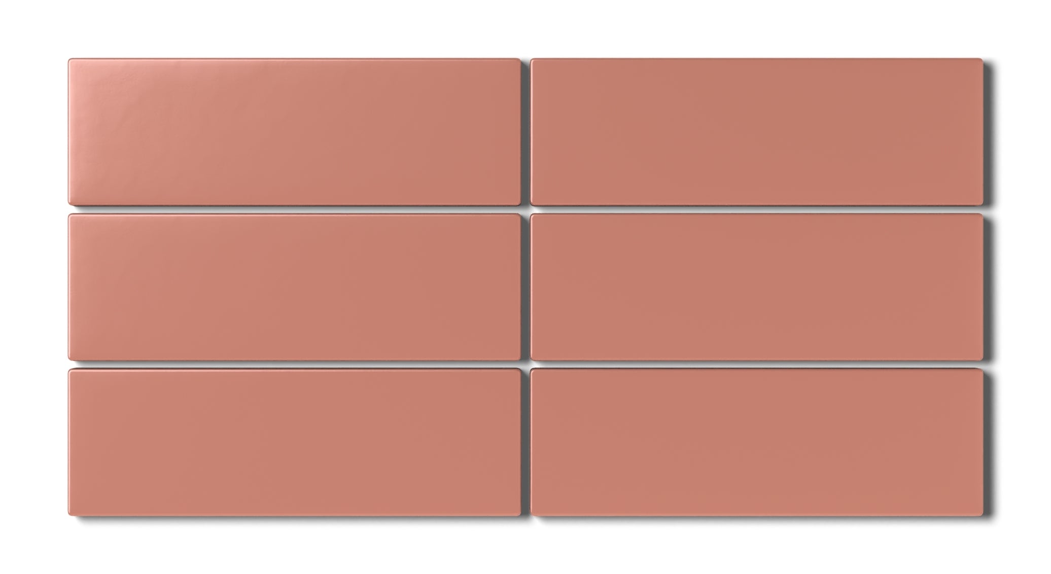 2x6 Natural Press Ceramic Tile in Madder Red Matte