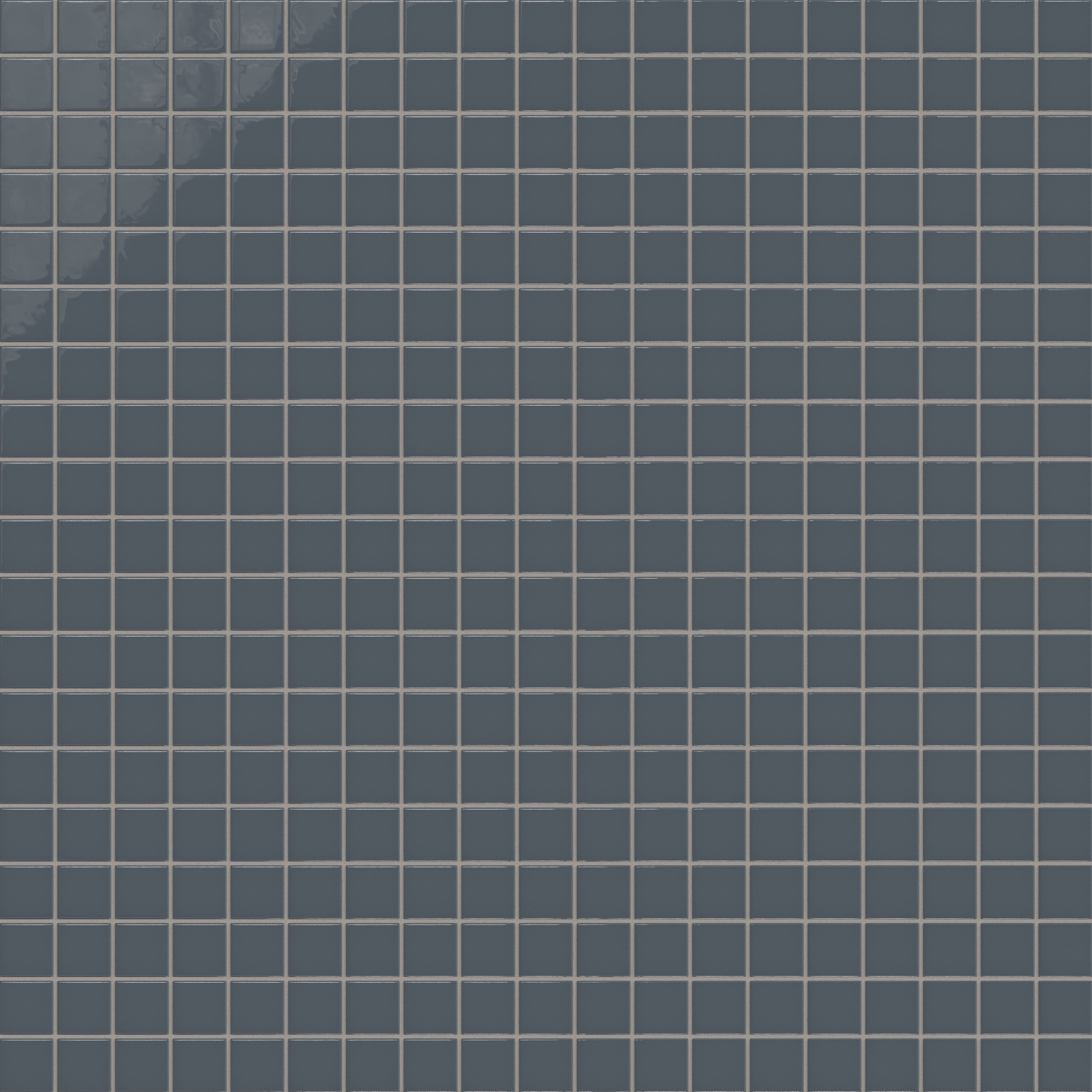 2x2 Straight Set Sheeted Natural Press Ceramic Mosaic Tile in Indigo Gloss