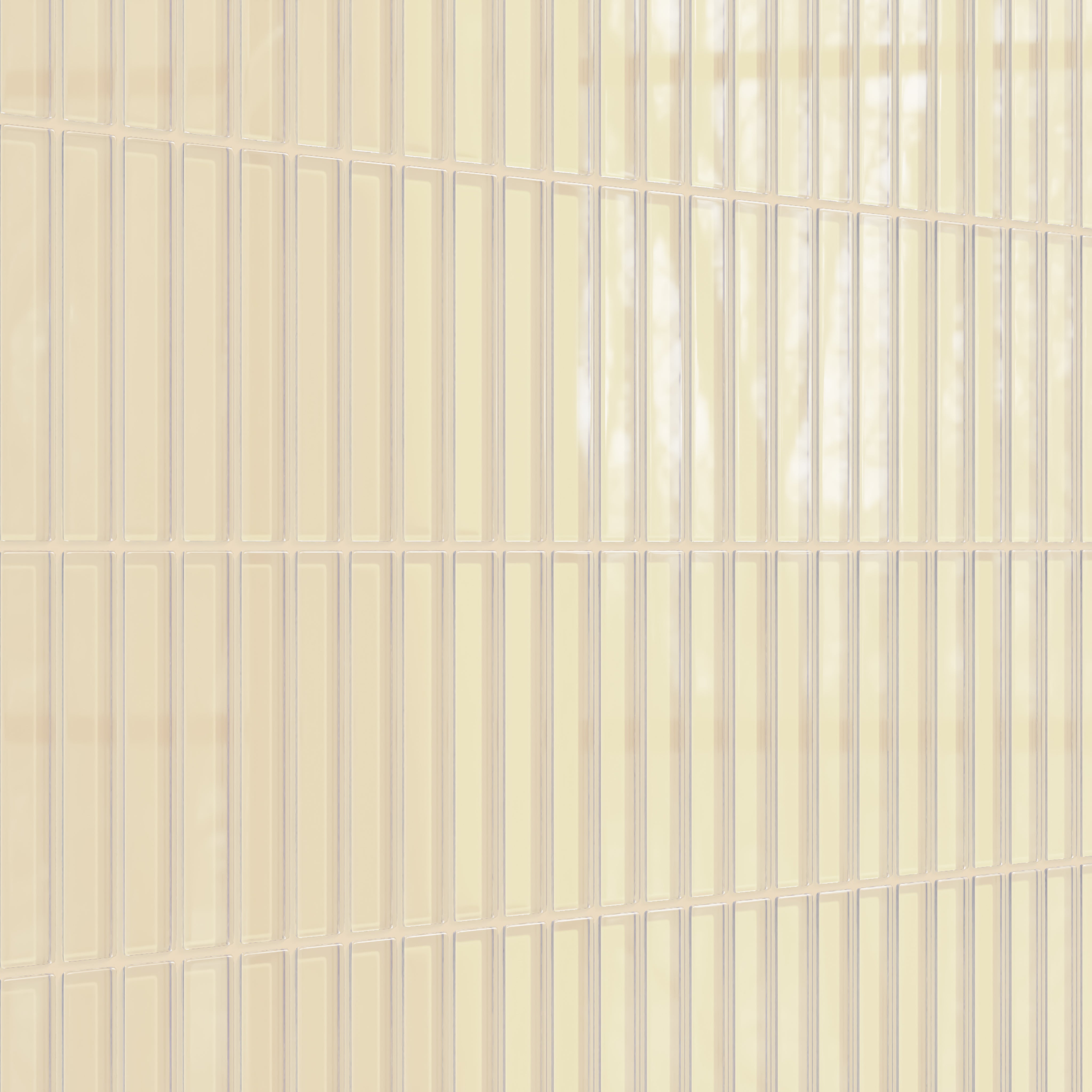 1x6 Straight Set Sheeted Glass Mosaic Tile in Chickadee Gloss