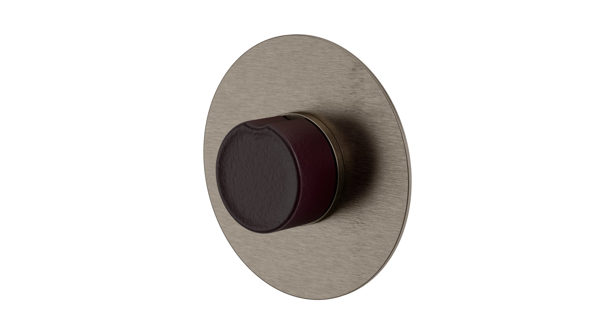 Foundry One Handle Wall Mount Shower Trim with Groove Ceramic Knob Handle in Antique Nickel