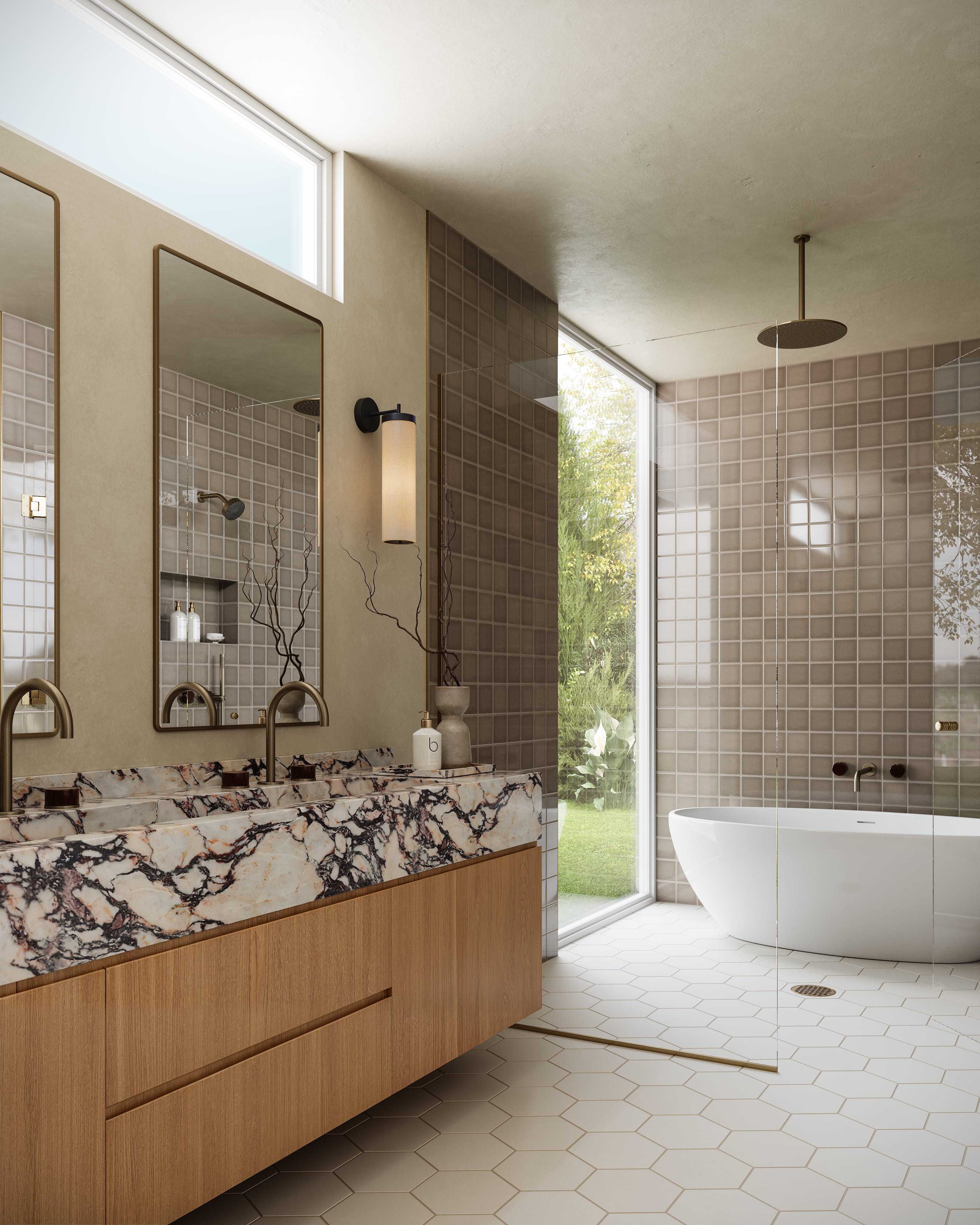 8" Hexagon Original Ceramic Tile in Feldspar Matte