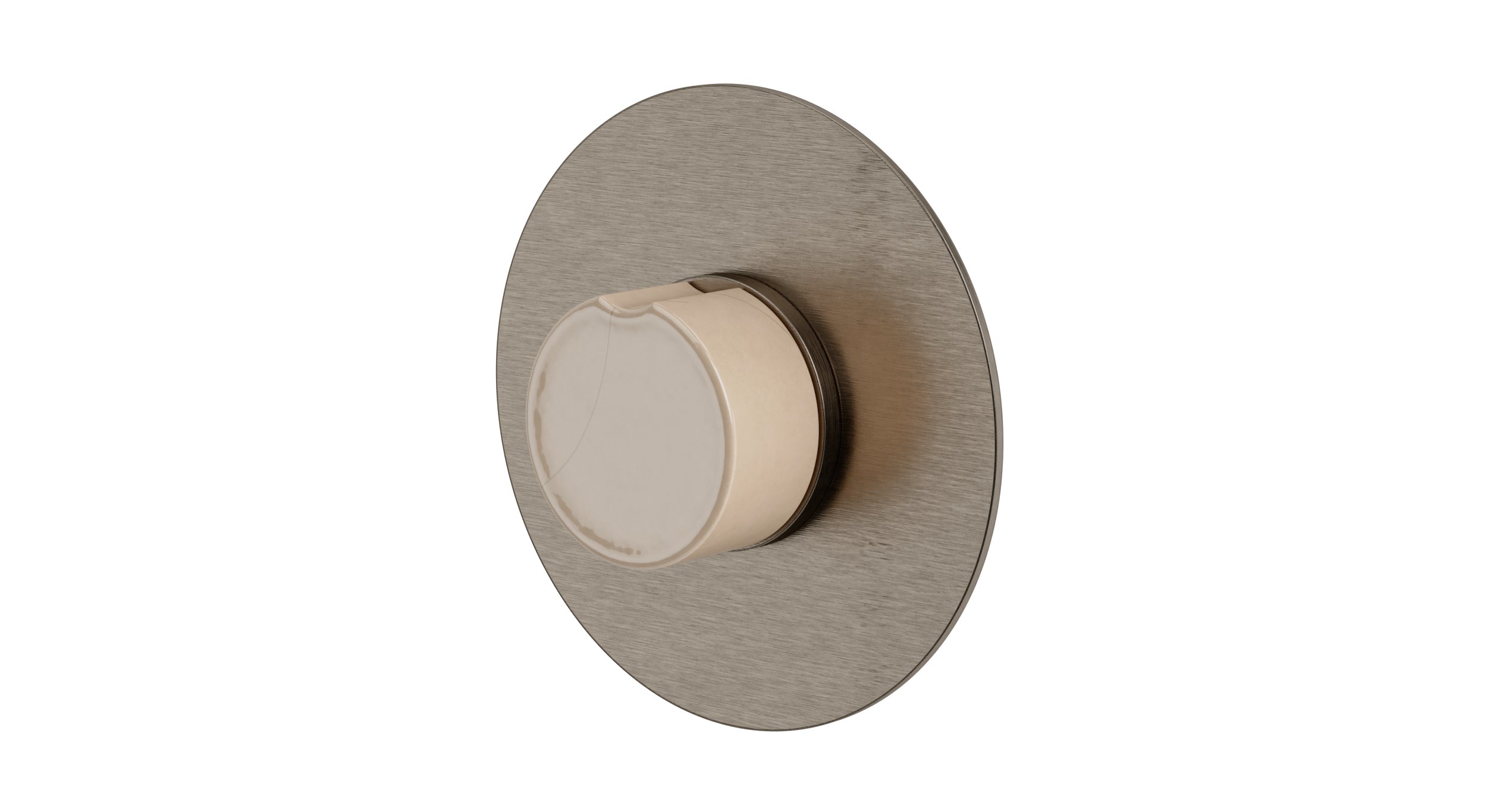 Foundry One Handle Wall Mount Shower Trim with Groove Ceramic Knob Handle in Antique Nickel