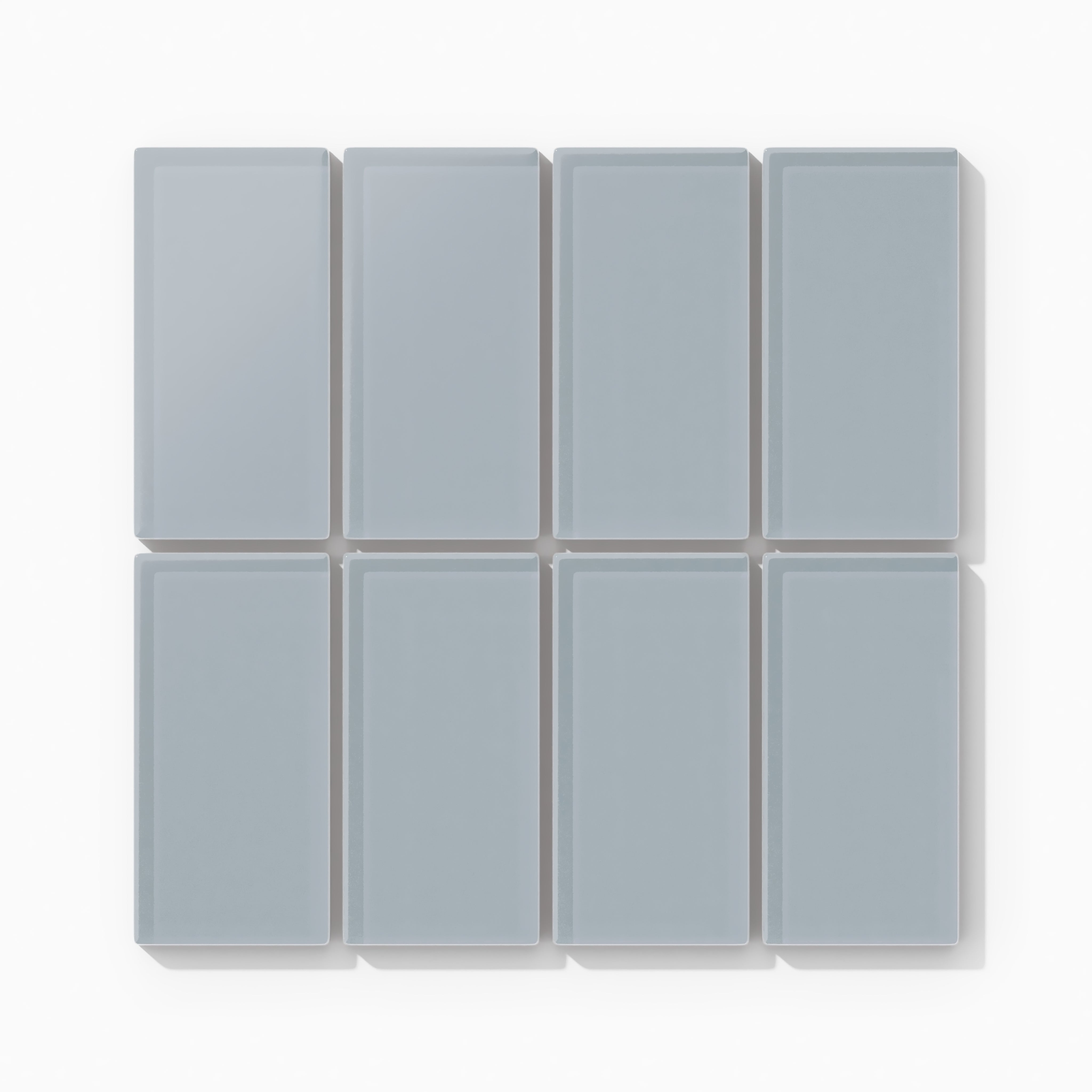 2x4 Straight Set Sheeted Glass Mosaic Tile in Pinyon Jay Matte