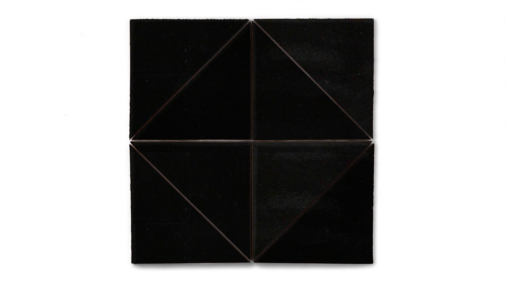 6" Triangle Original Ceramic Tile in Raven Gloss
