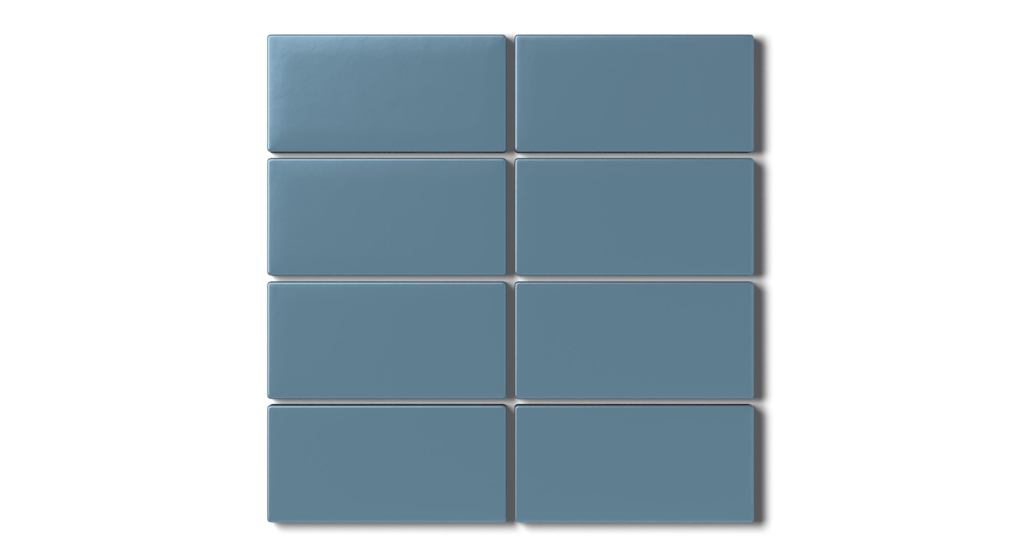 2x4 Straight Set Sheeted Natural Press Ceramic Mosaic Tile in Azurite Matte