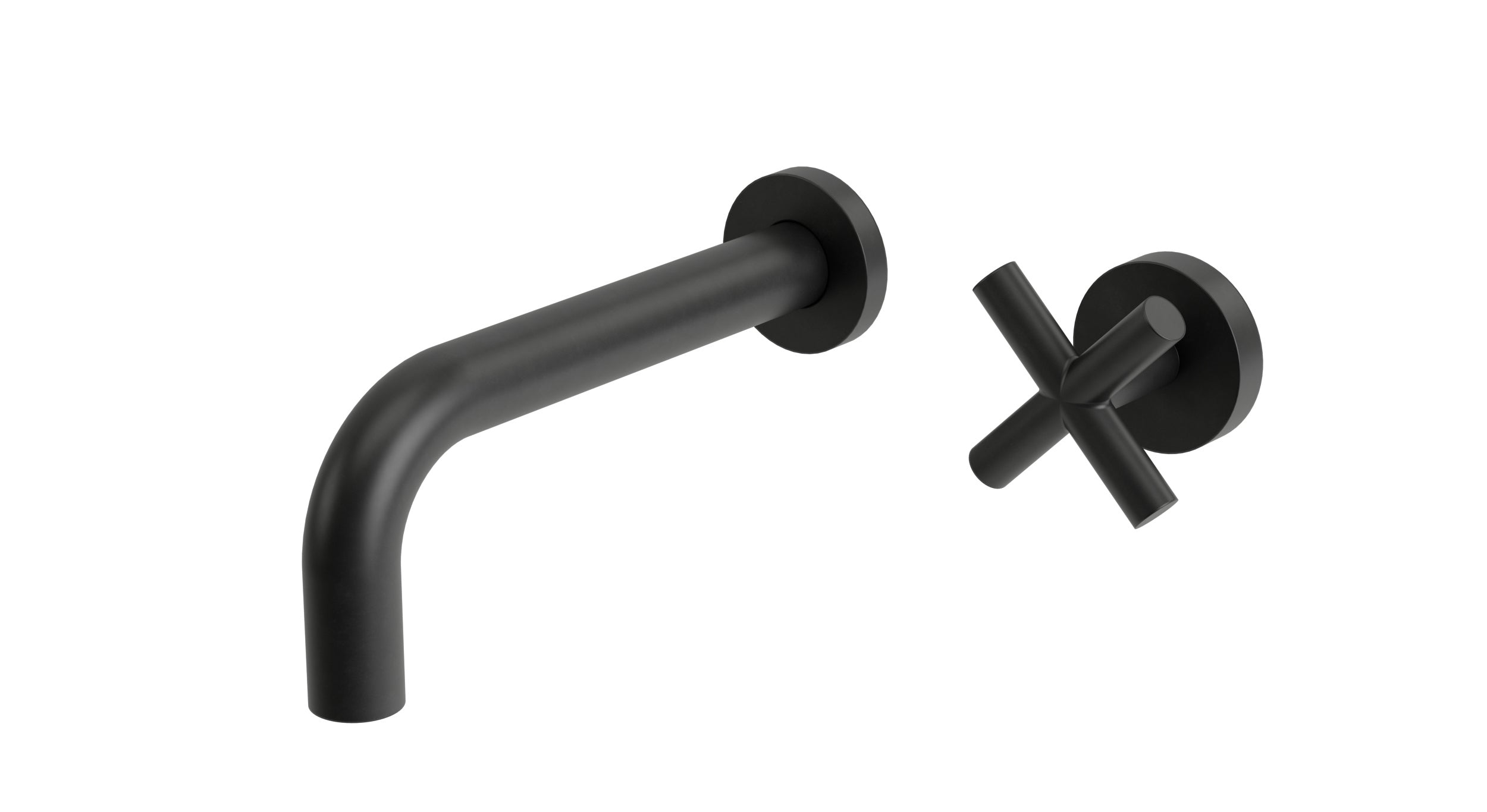 Contour One Handle Wall Mount 7.5" Lavatory Faucet with Soft Cross Handle in Oil Rubbed Bronze