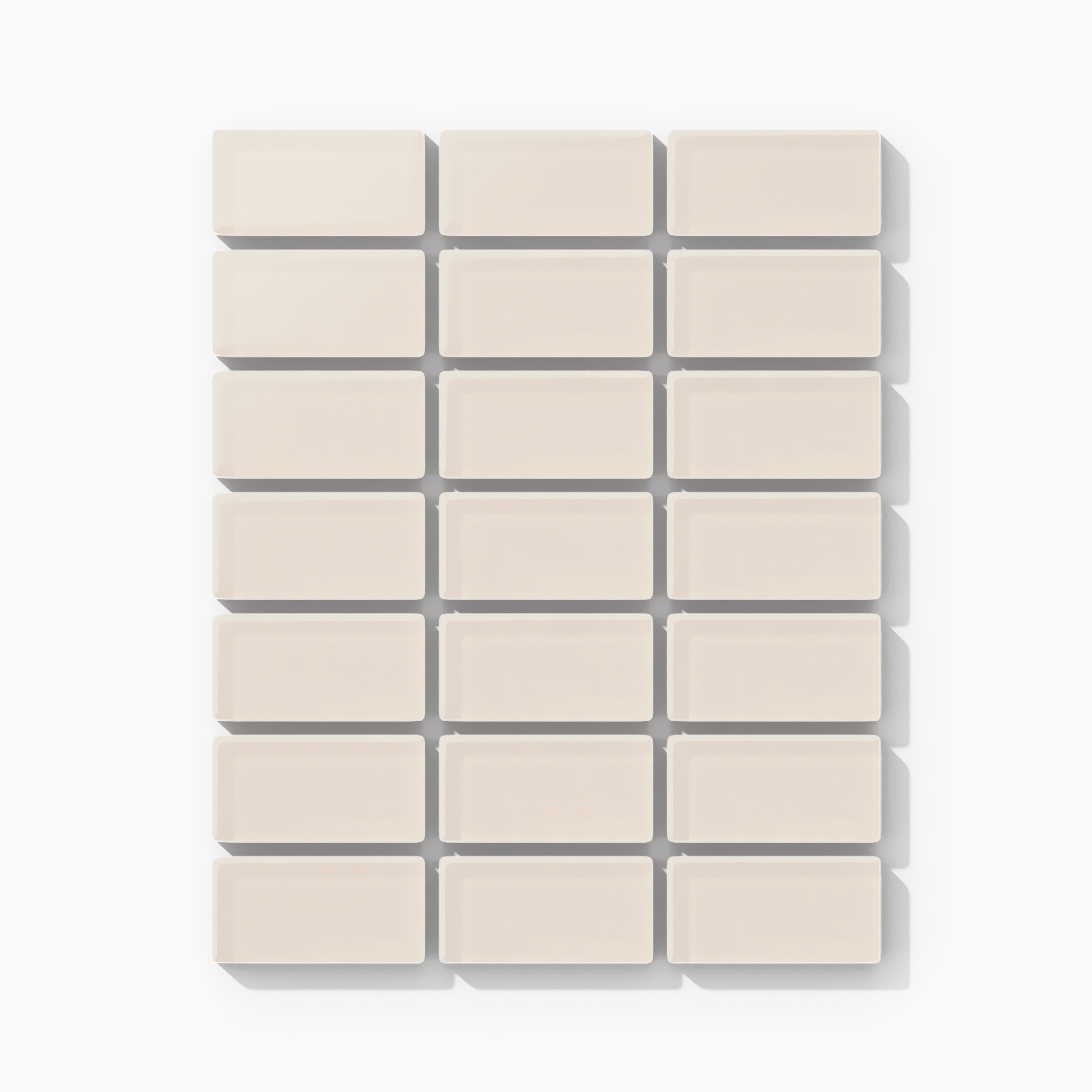 1x2 Straight Set Sheeted Glass Mosaic Tile in Sandpiper Matte