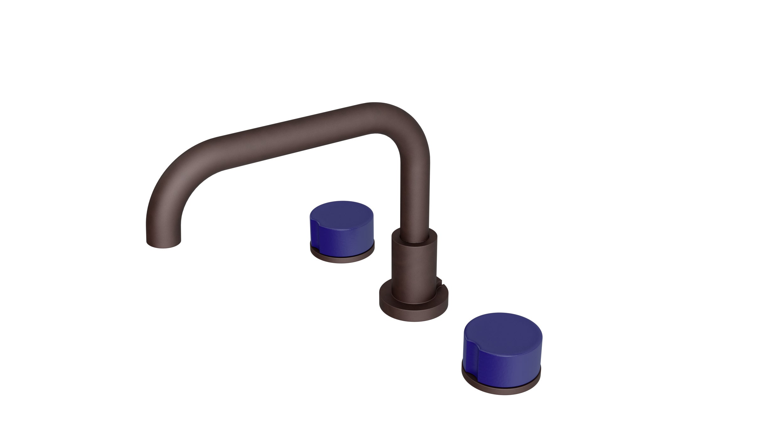 Foundry Two Handle Deck Mount Squaretop Bath Trim with Groove Ceramic Knob Handles in Architectural Copper