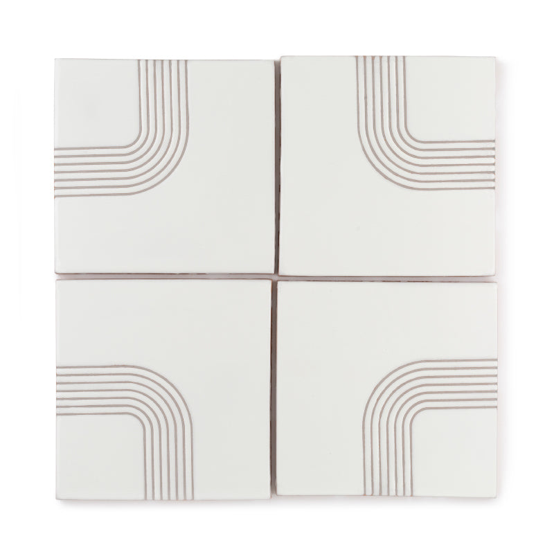4x4 Handpainted Sample Roundabout 2 in Gesso