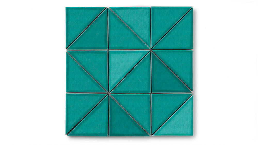 4" Triangle Original Ceramic Tile in Bora Bora Gloss