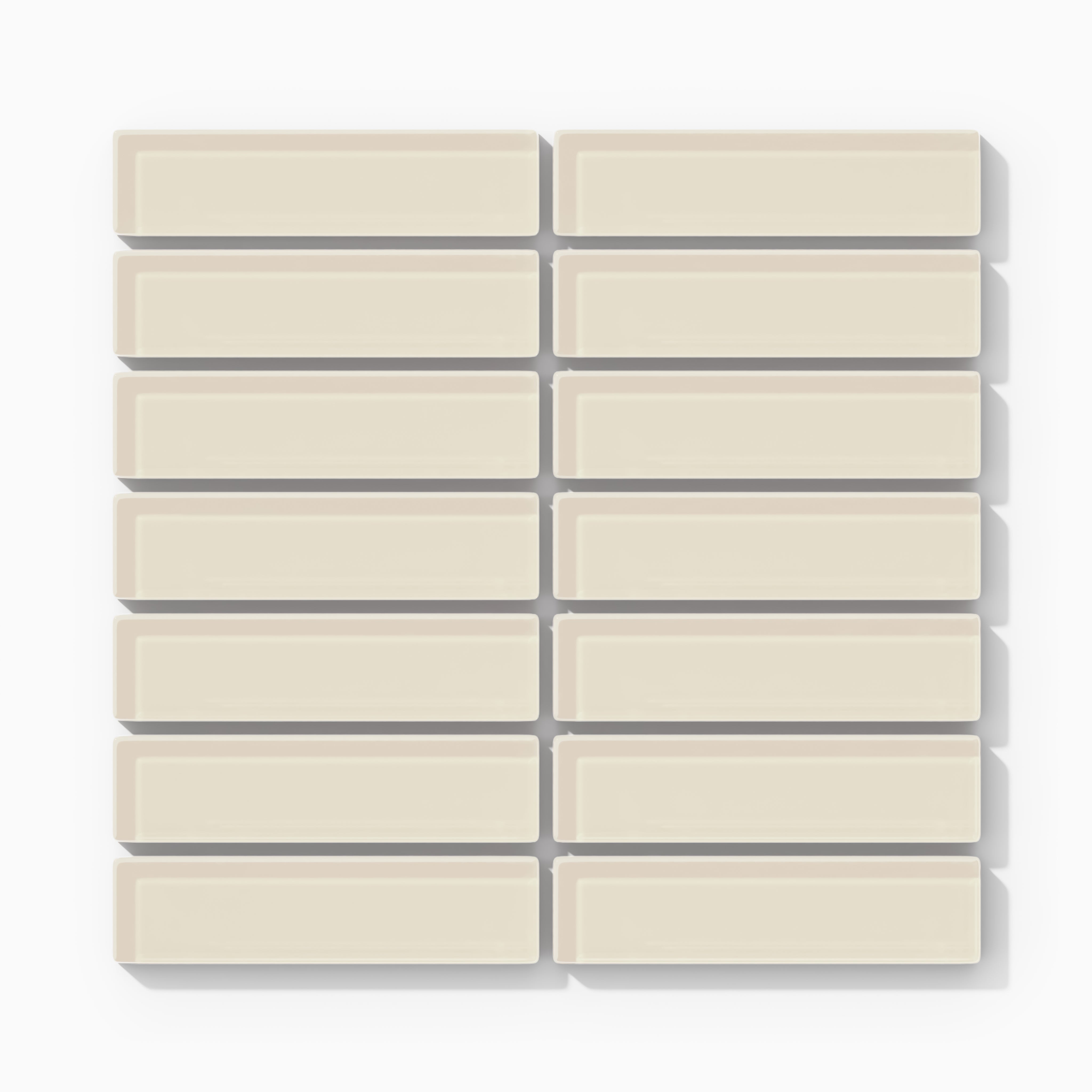 1x4 Straight Set Sheeted Glass Mosaic Tile in Sparrow Gloss