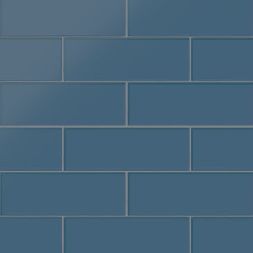4x12 Glass Tile in Blue Jay Matte