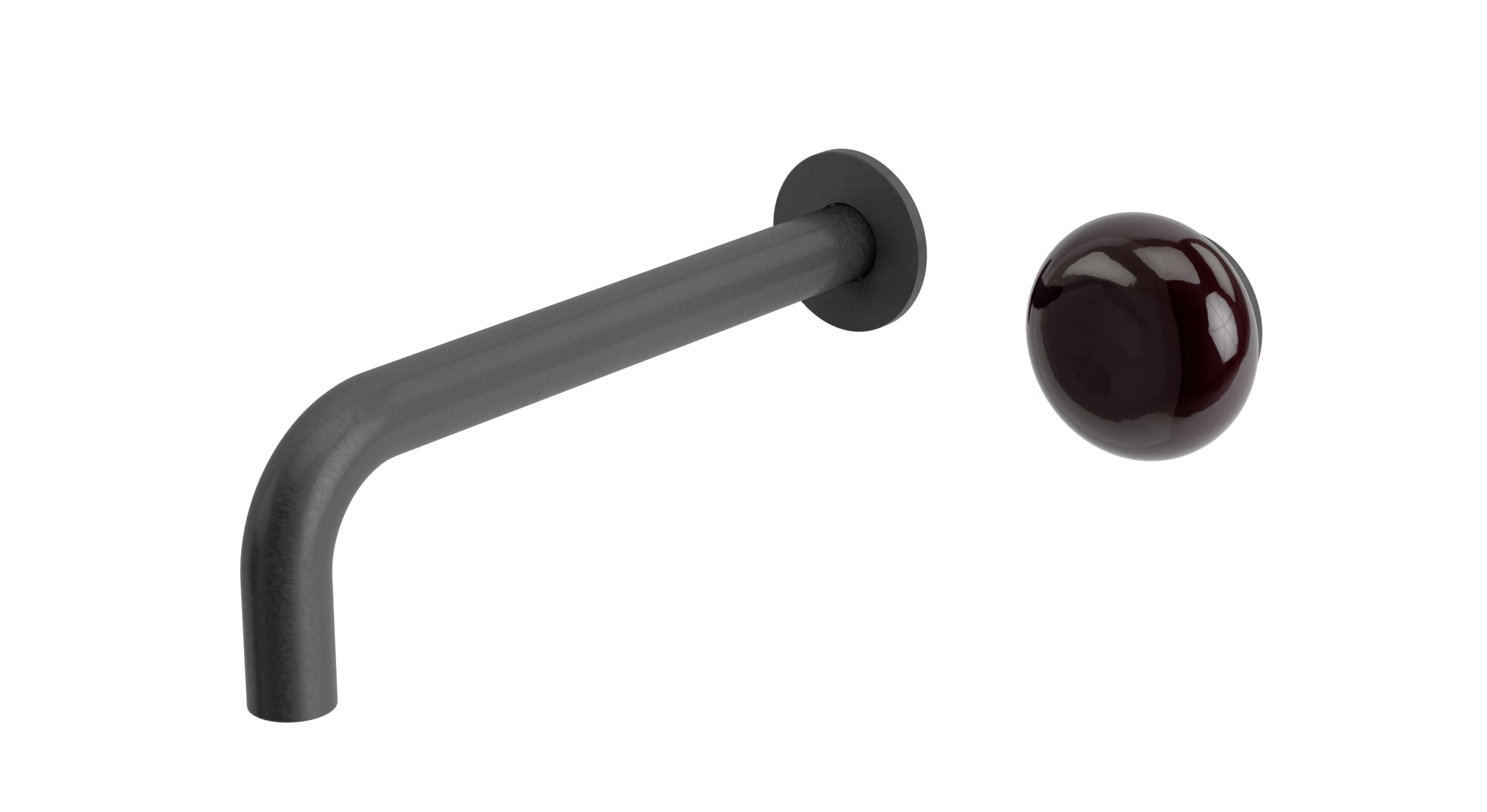 Foundry One Handle Wall Mount 7.5" Lavatory Faucet with Pebble Ceramic Knob Handle in Blackened Nickel