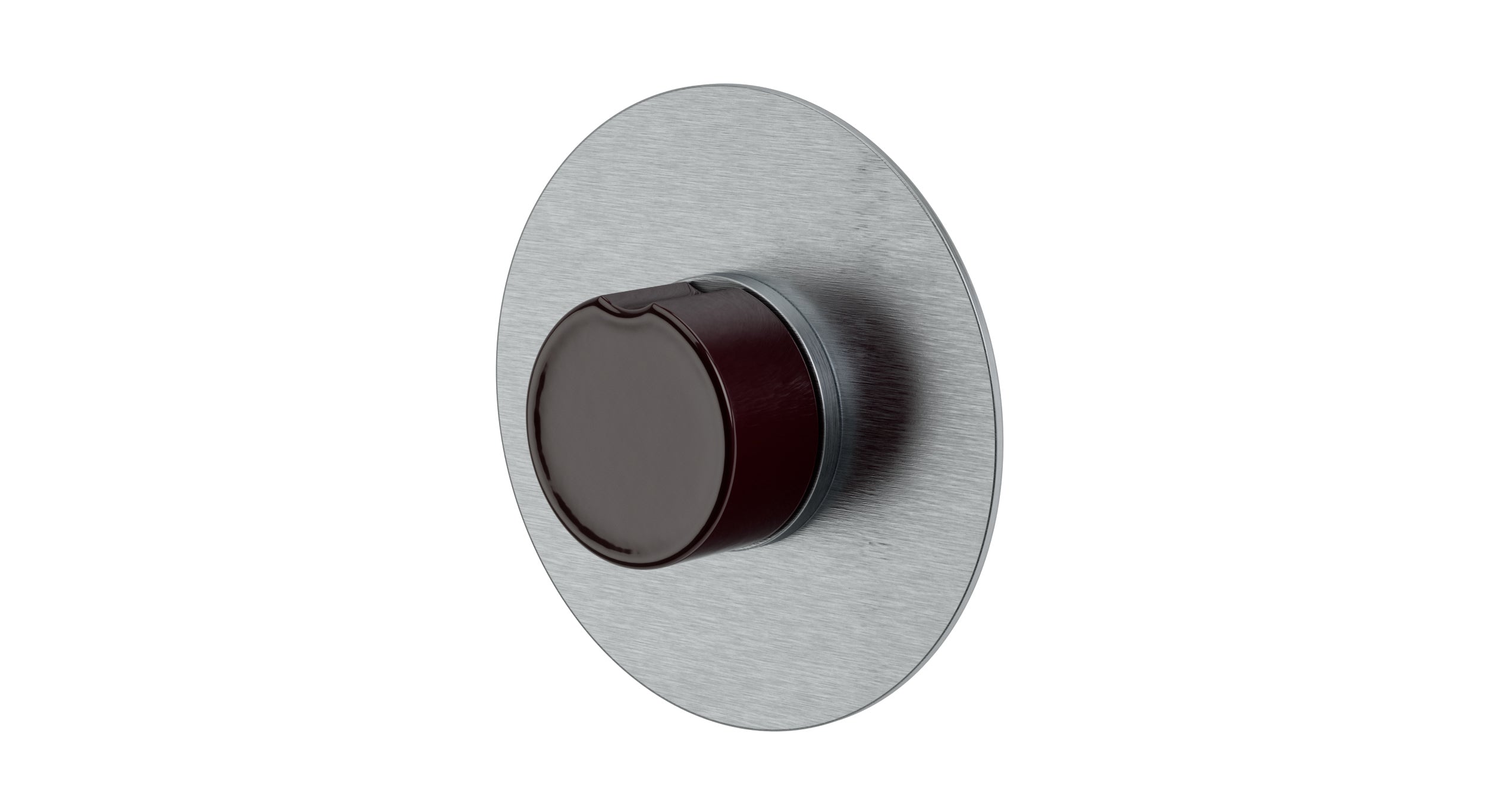 Foundry One Handle Wall Mount Shower Trim with Groove Ceramic Knob Handle in Satin Chrome