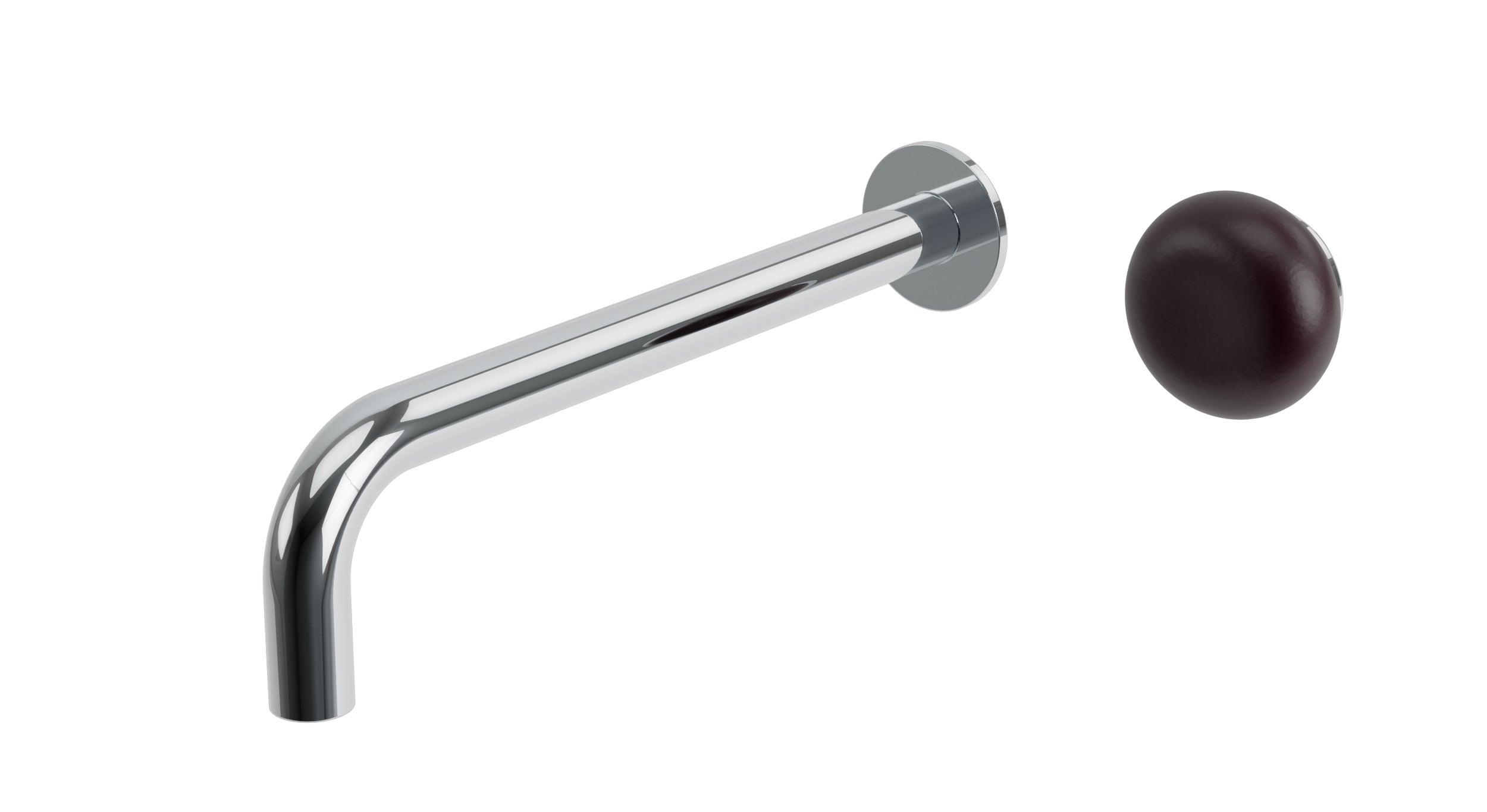 Foundry One Handle Wall Mount 10" Lavatory Faucet with Pebble Ceramic Knob Handle in Polished Chrome