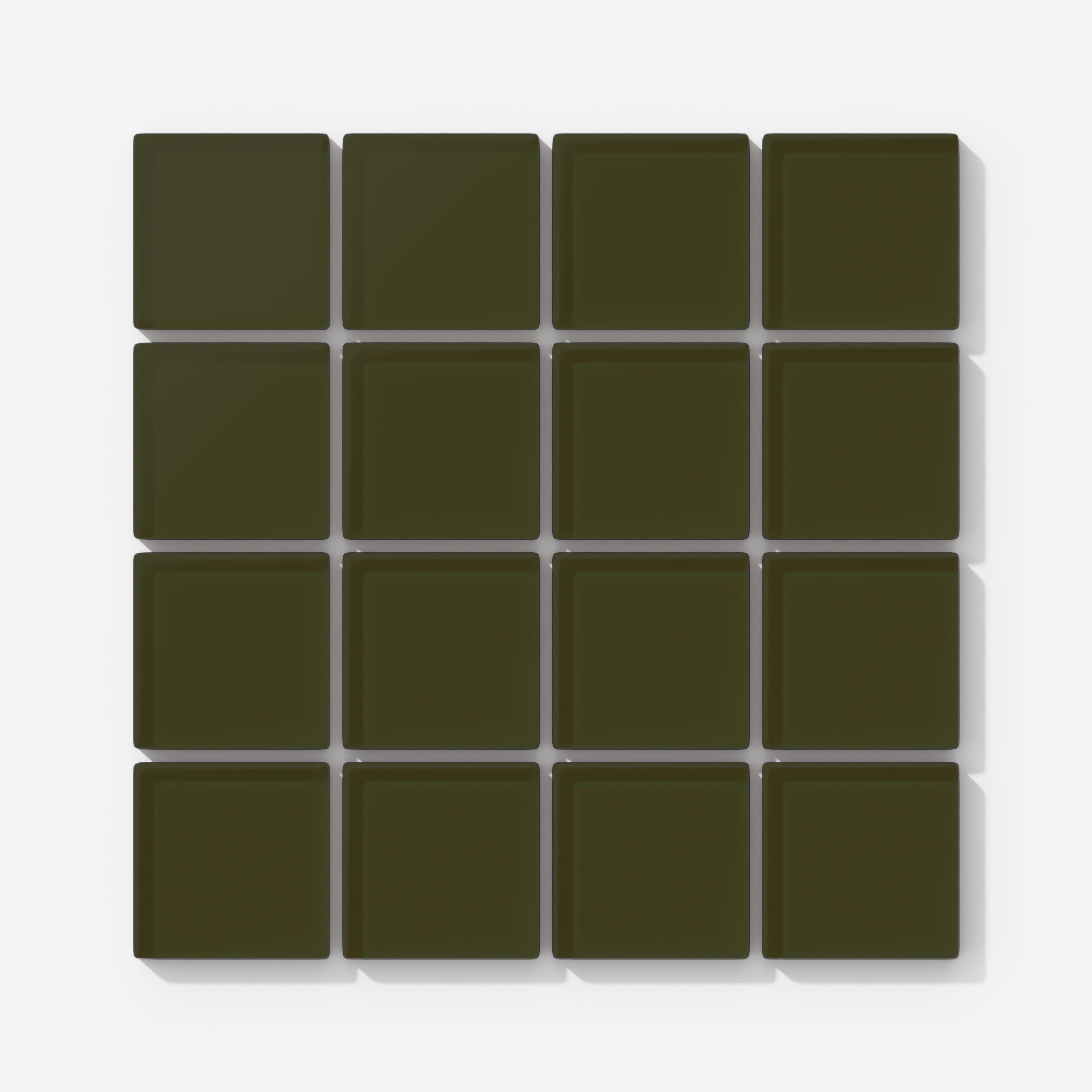 2x2 Straight Set Sheeted Glass Mosaic Tile in Catbird Matte