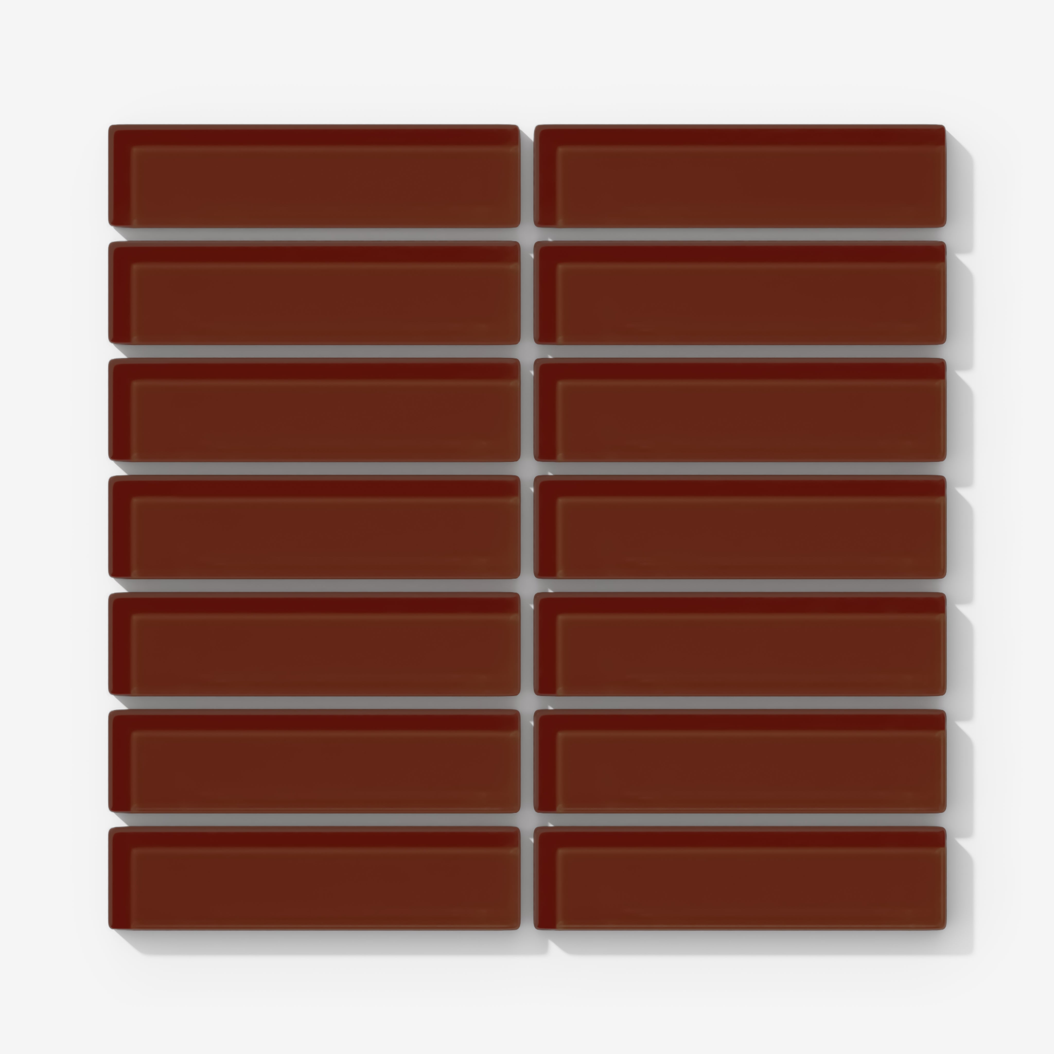 1x4 Straight Set Sheeted Glass Mosaic Tile in Pheasant Gloss