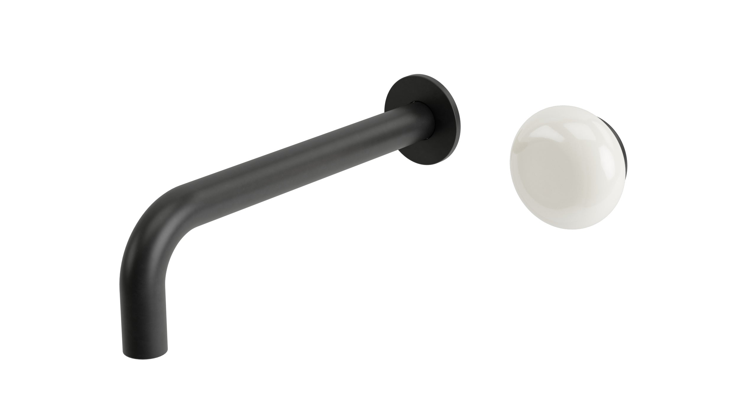 Foundry One Handle Wall Mount 7.5" Lavatory Faucet with Pebble Ceramic Knob Handle in Oil Rubbed Bronze