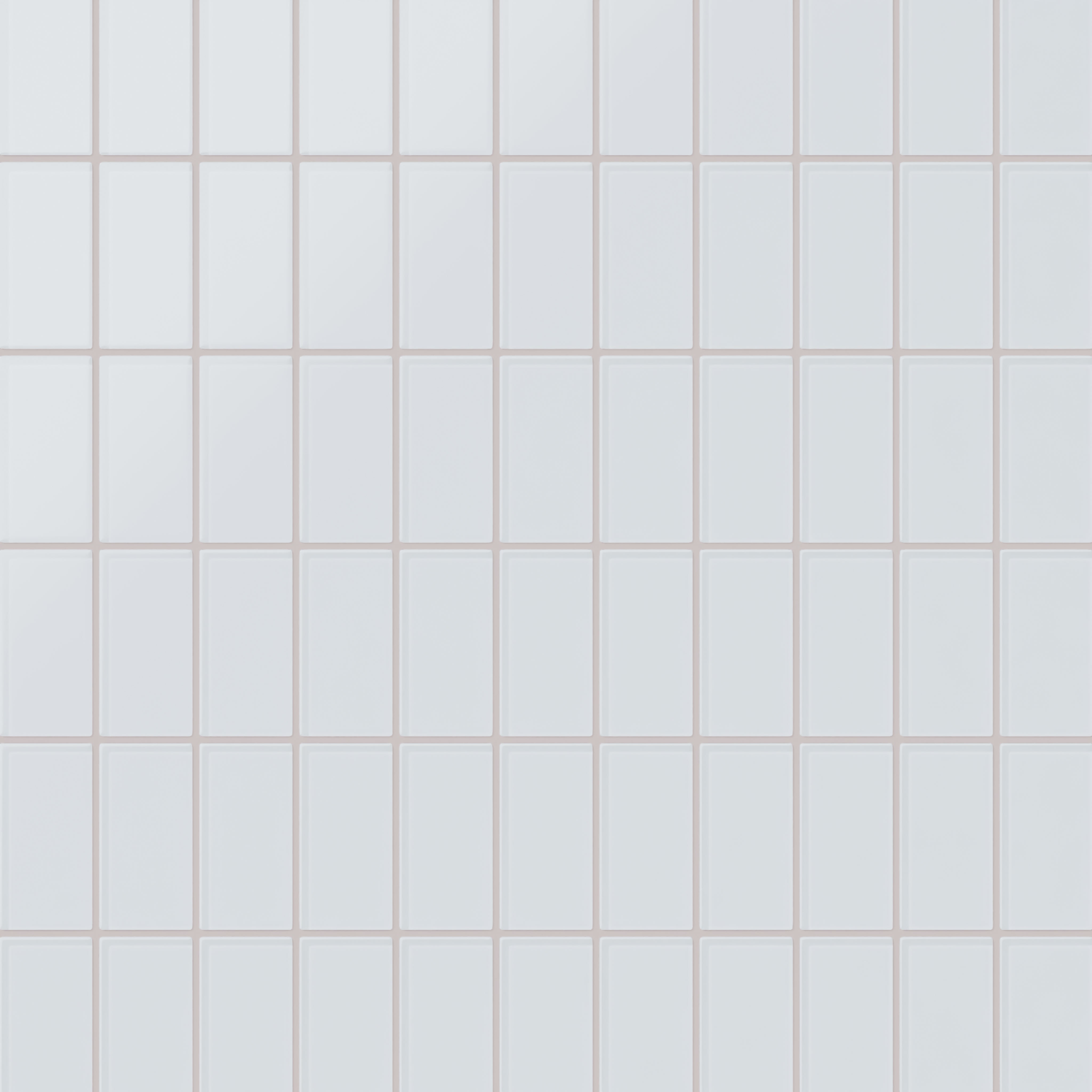 2x4 Straight Set Sheeted Glass Mosaic Tile in Snowy Owl Matte