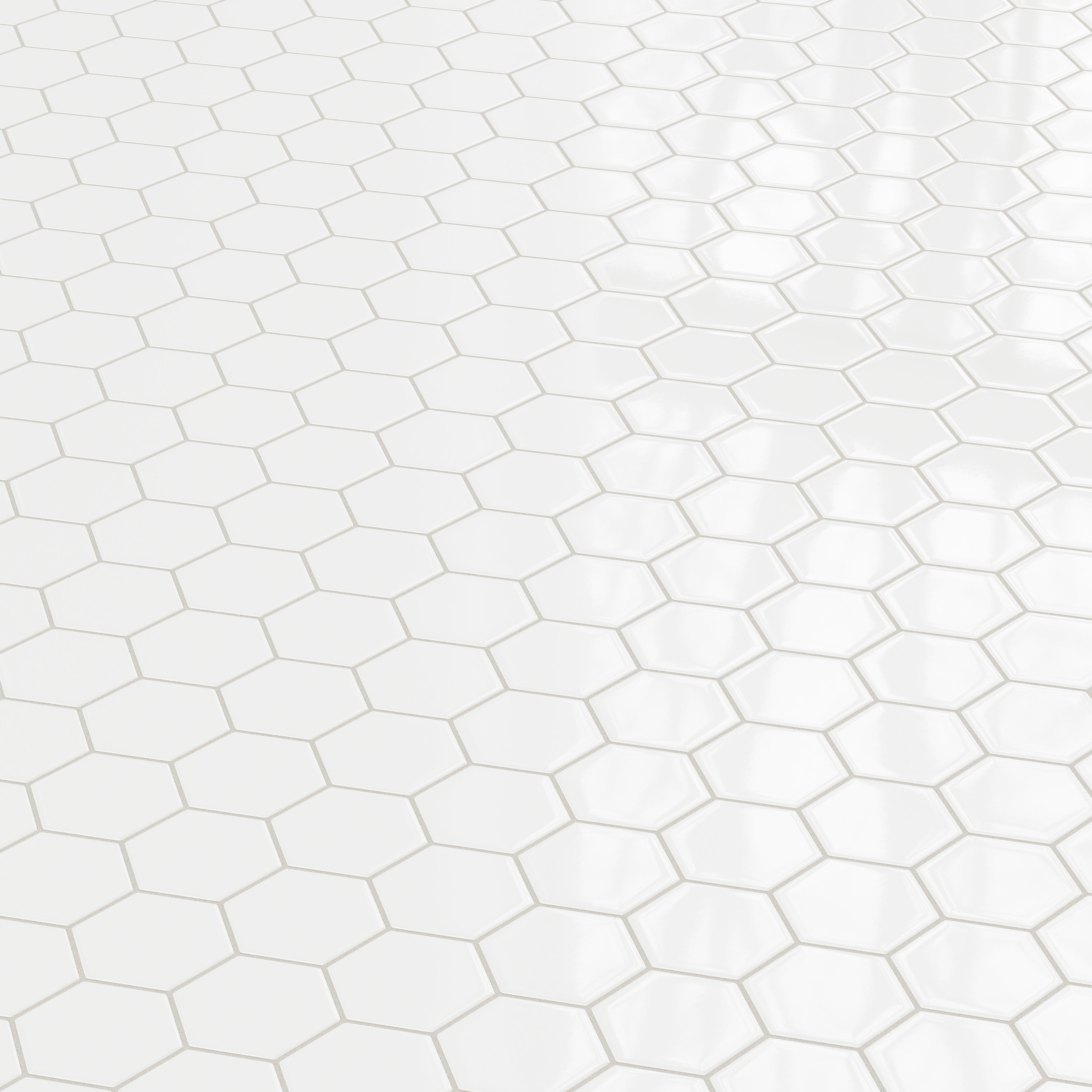 4" Hexagon Original Ceramic Tile in Calcite Gloss