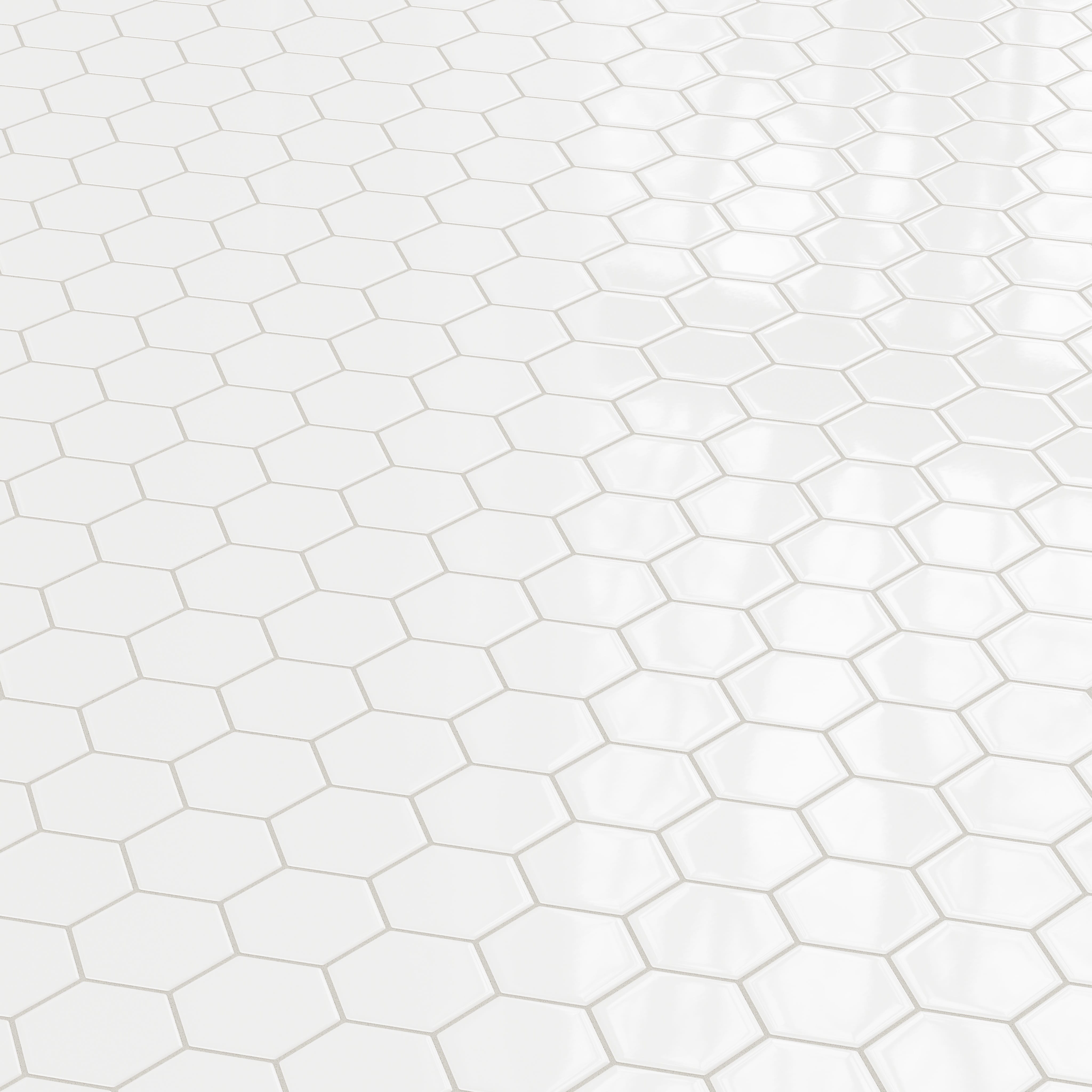 Quick Ship 4" Hexagon Original Ceramic Tile in Calcite Gloss