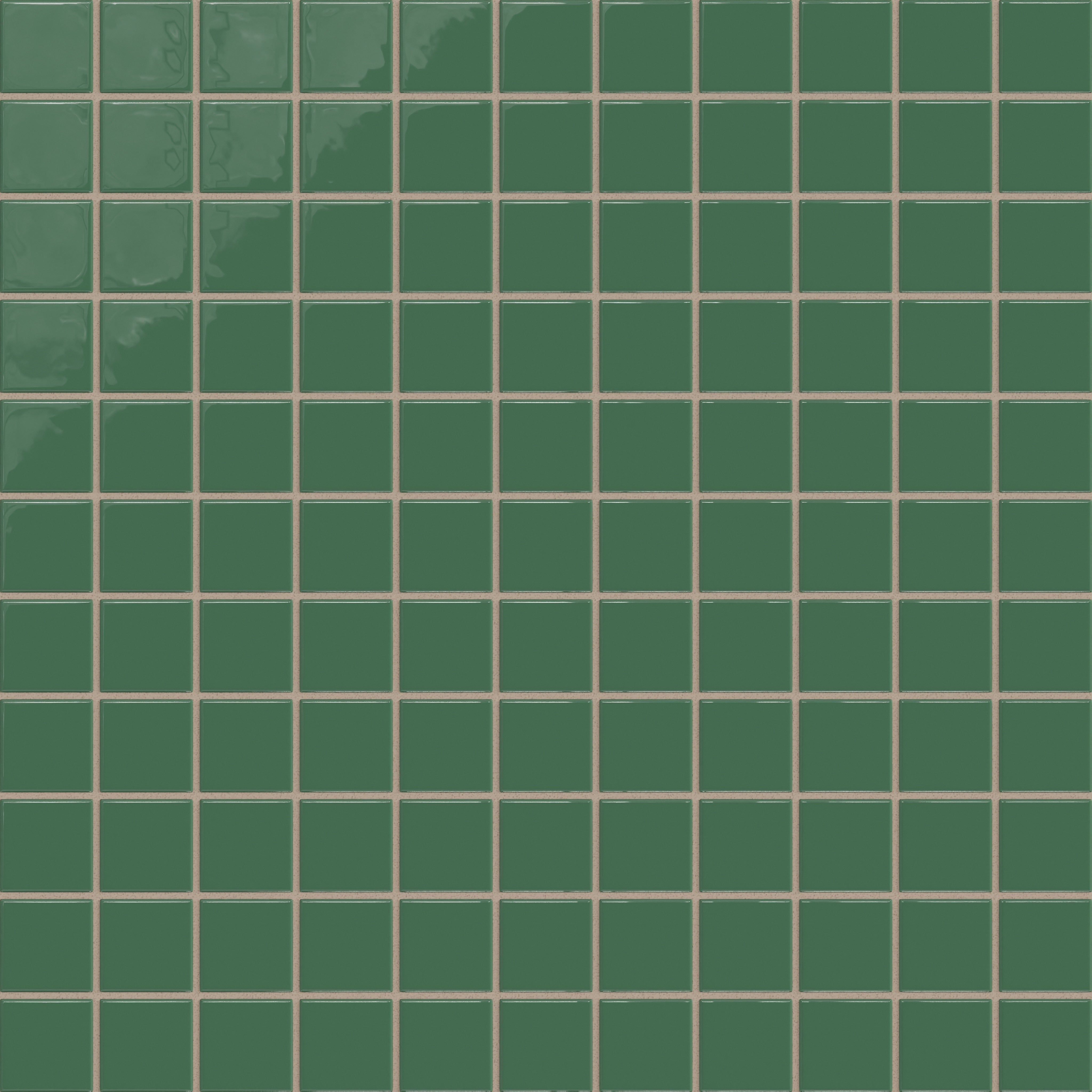 2x2 Straight Set Sheeted Natural Press Ceramic Mosaic Tile in Viridian Gloss