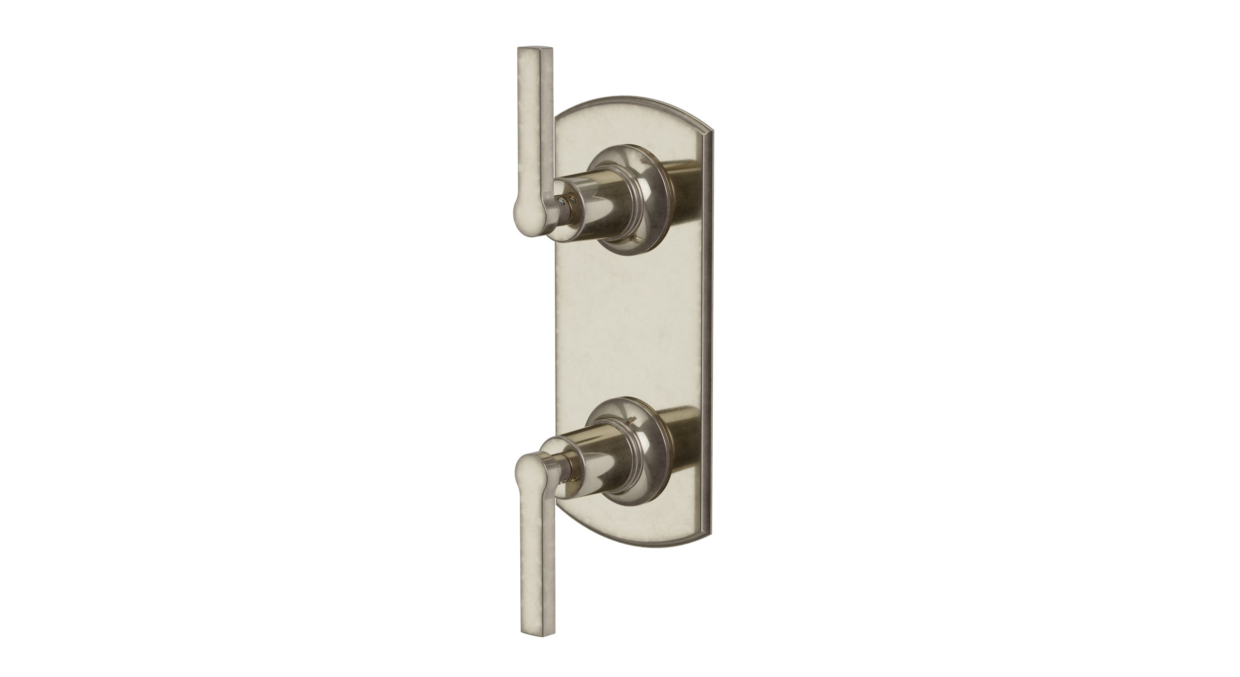 Emerson Two Handle Wall Mount Shower Trim with Classic Lever Handles in French Nickel