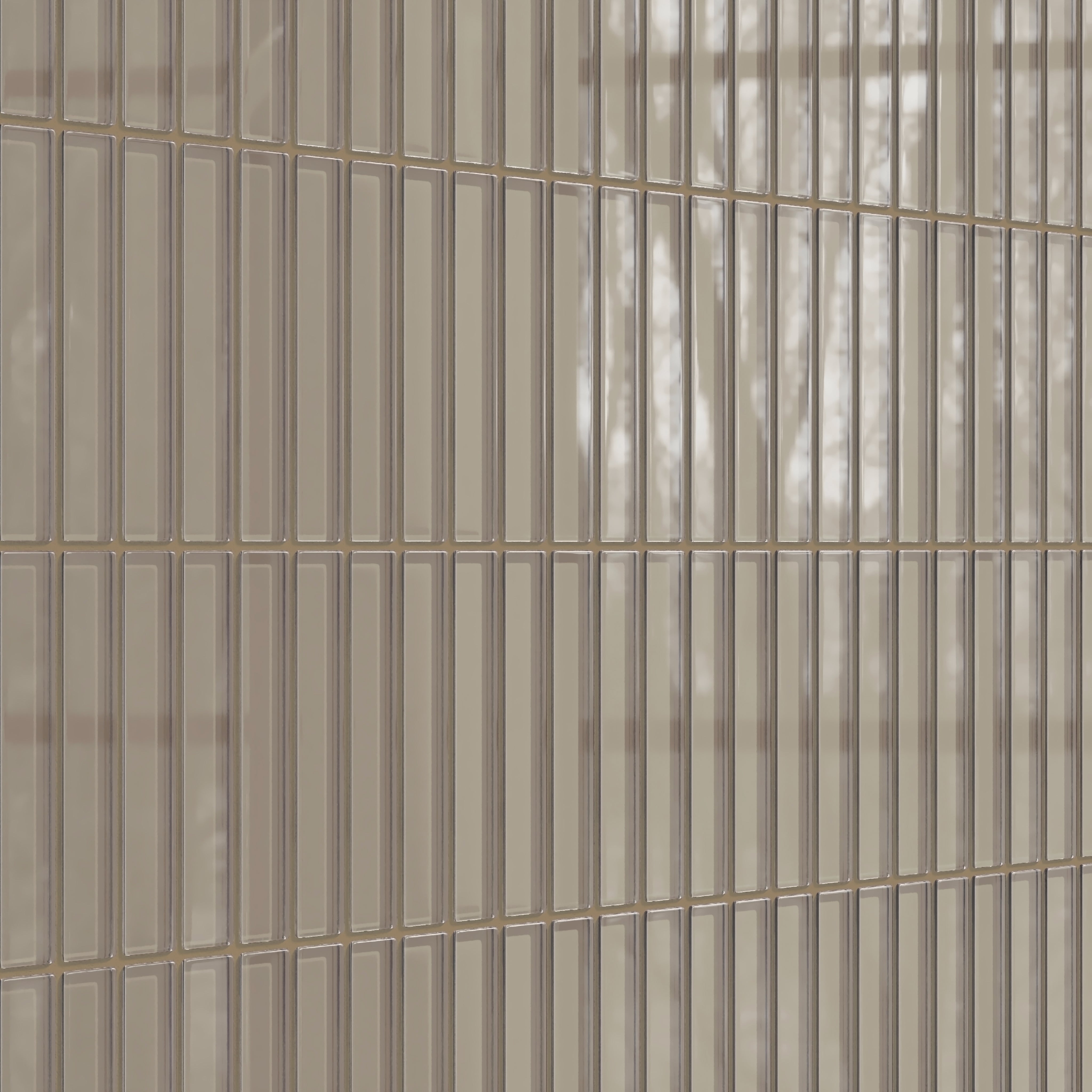 1x6 Straight Set Sheeted Glass Mosaic Tile in Quail Gloss